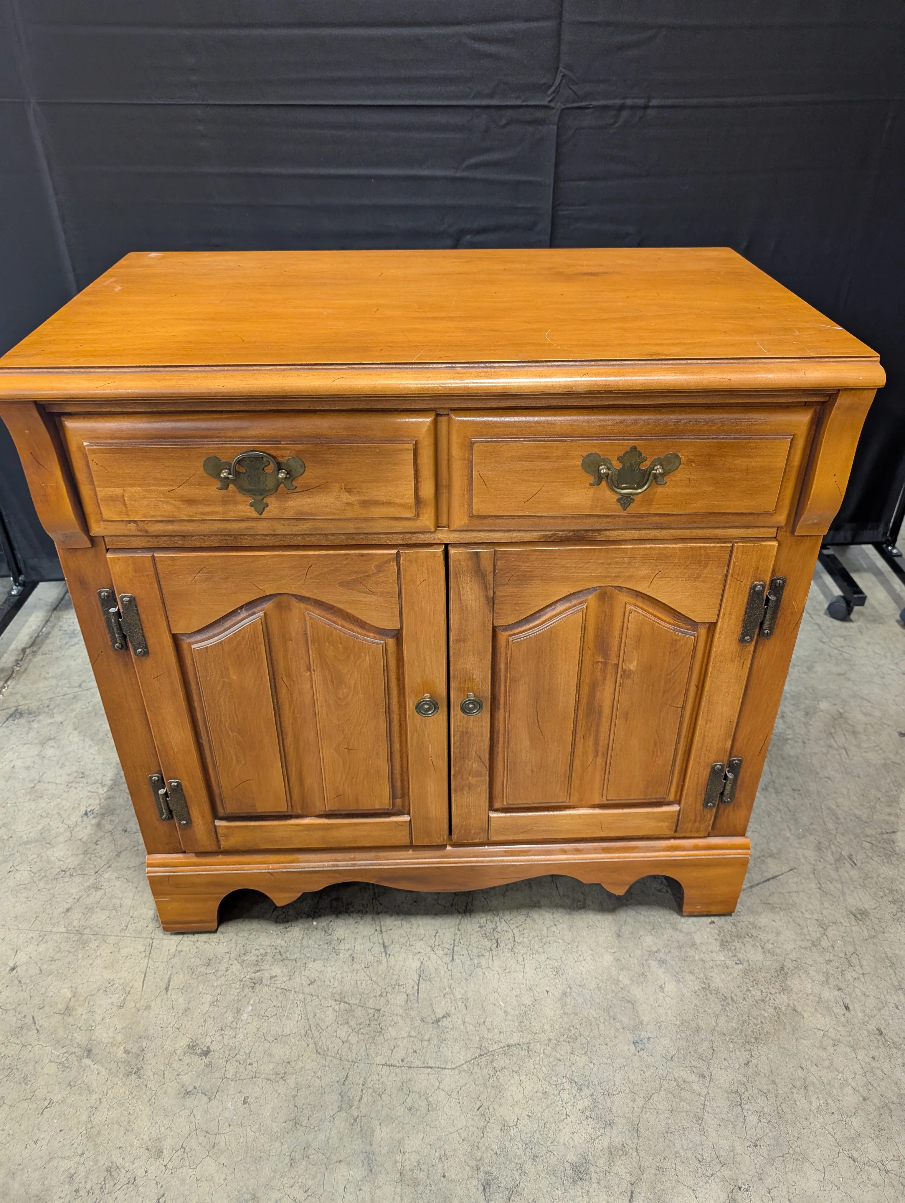 Traditional Honey Wood Storage Cabinet with Drawers - Image 2