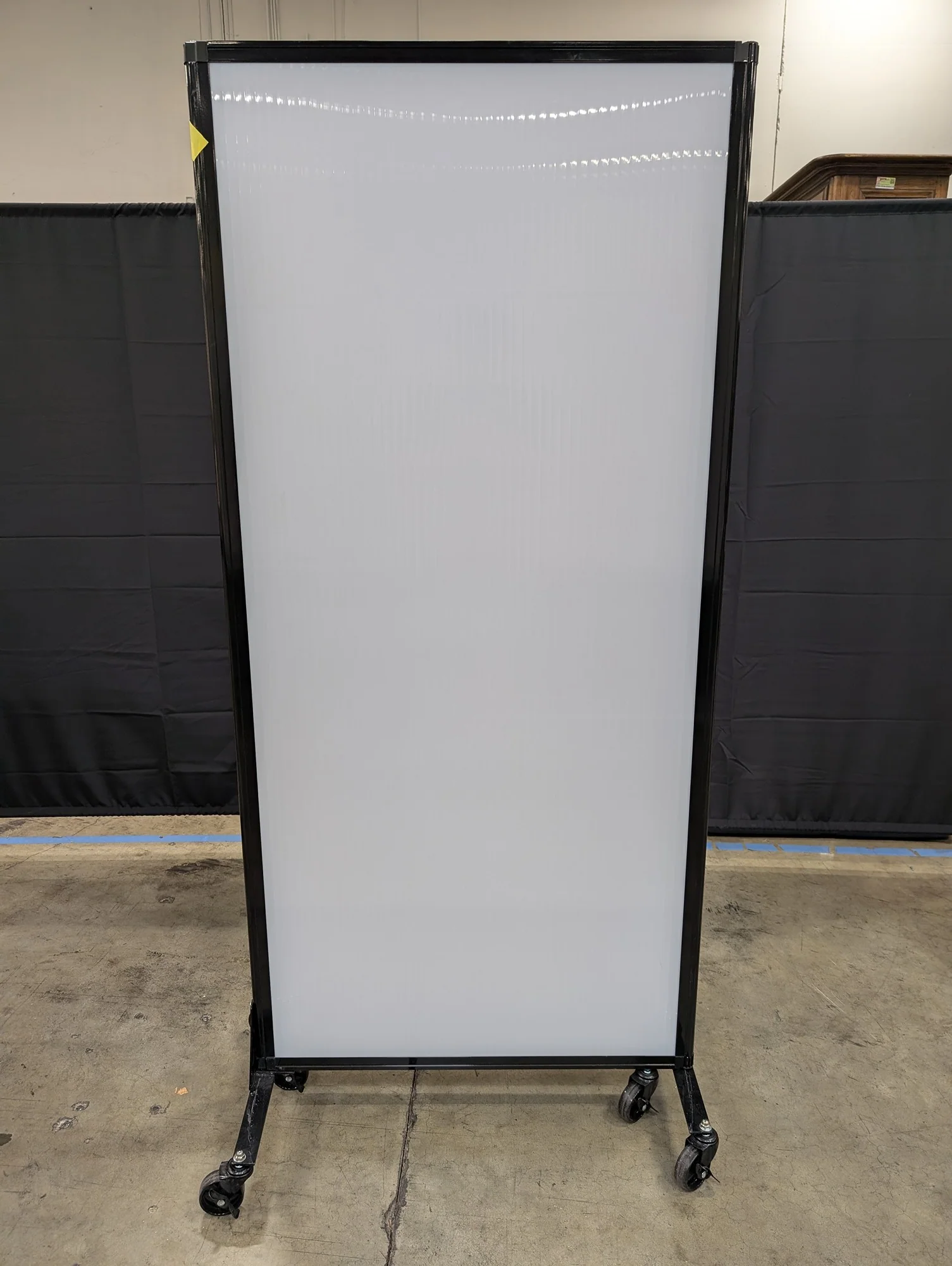 Mobile Three-Panel Room Divider with White Panels