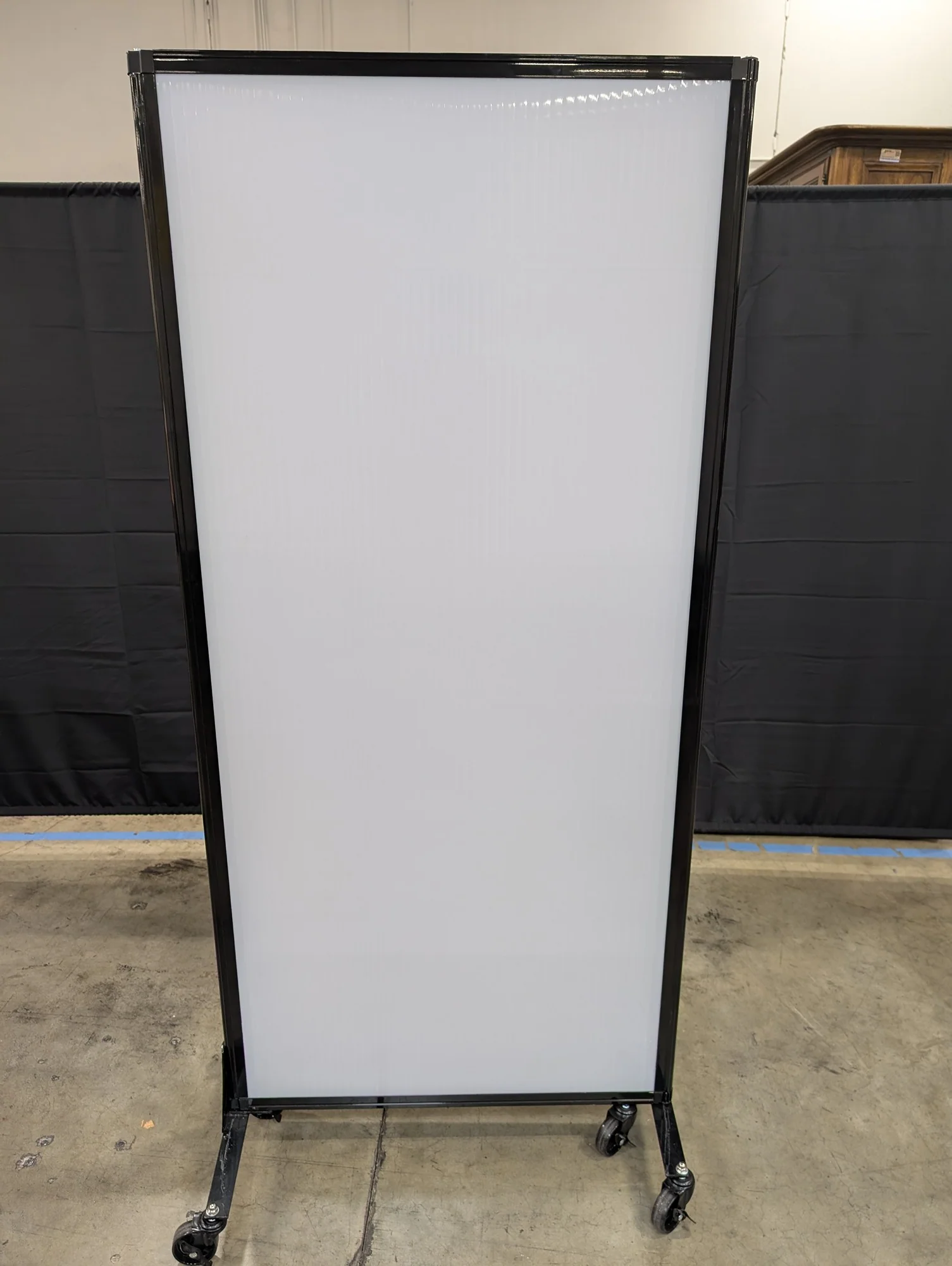 Mobile Three-Panel Room Divider with White Panels - Image 2