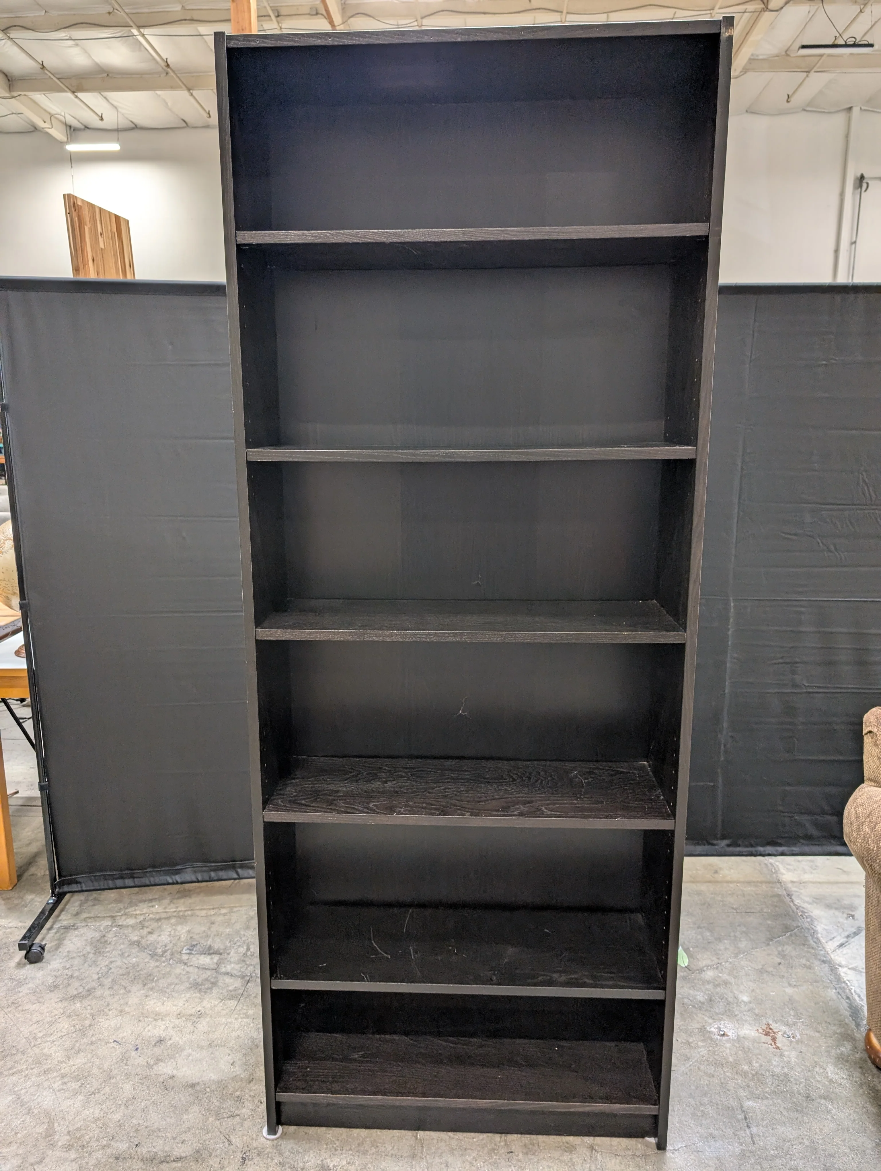 Versatile Dark Wood Grain Bookcase with Adjustable Shelves - Image 2