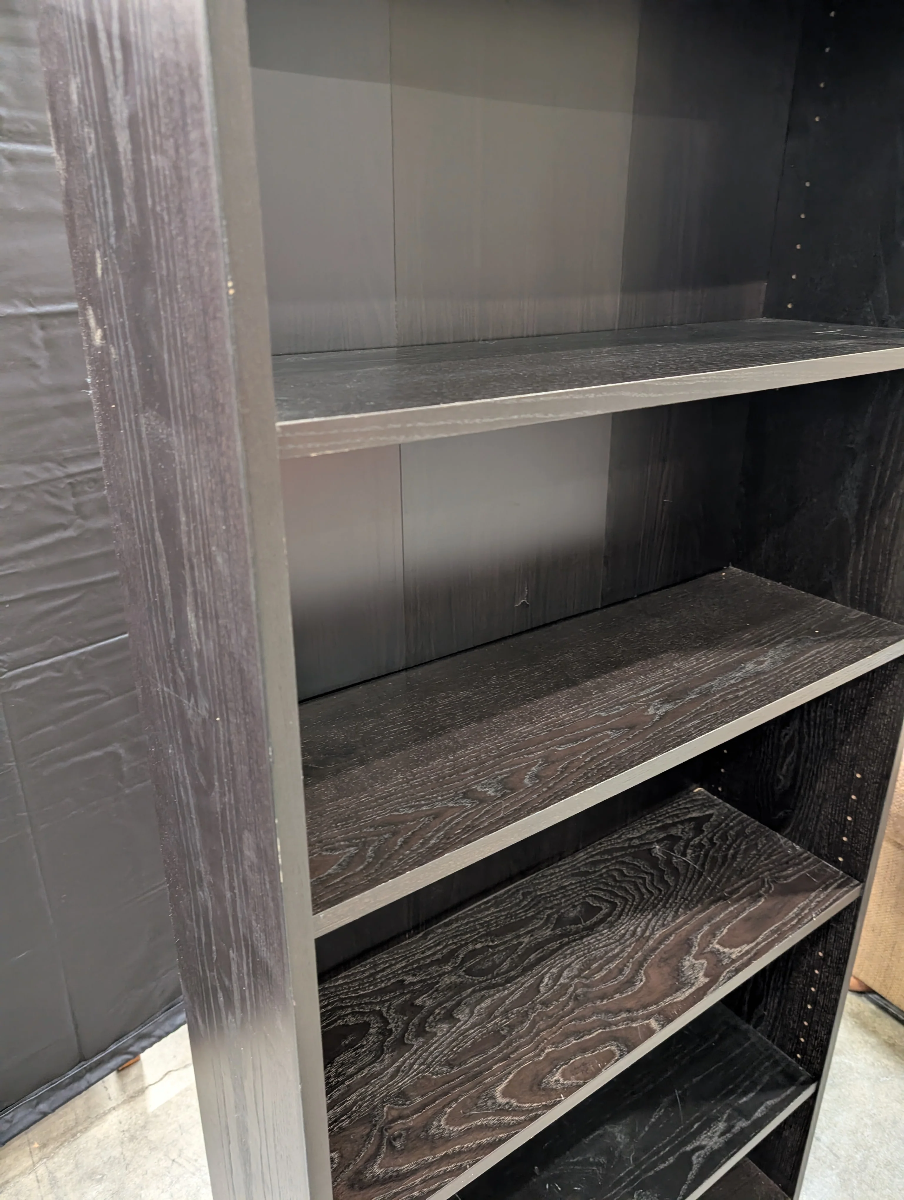 Versatile Dark Wood Grain Bookcase with Adjustable Shelves - Image 4