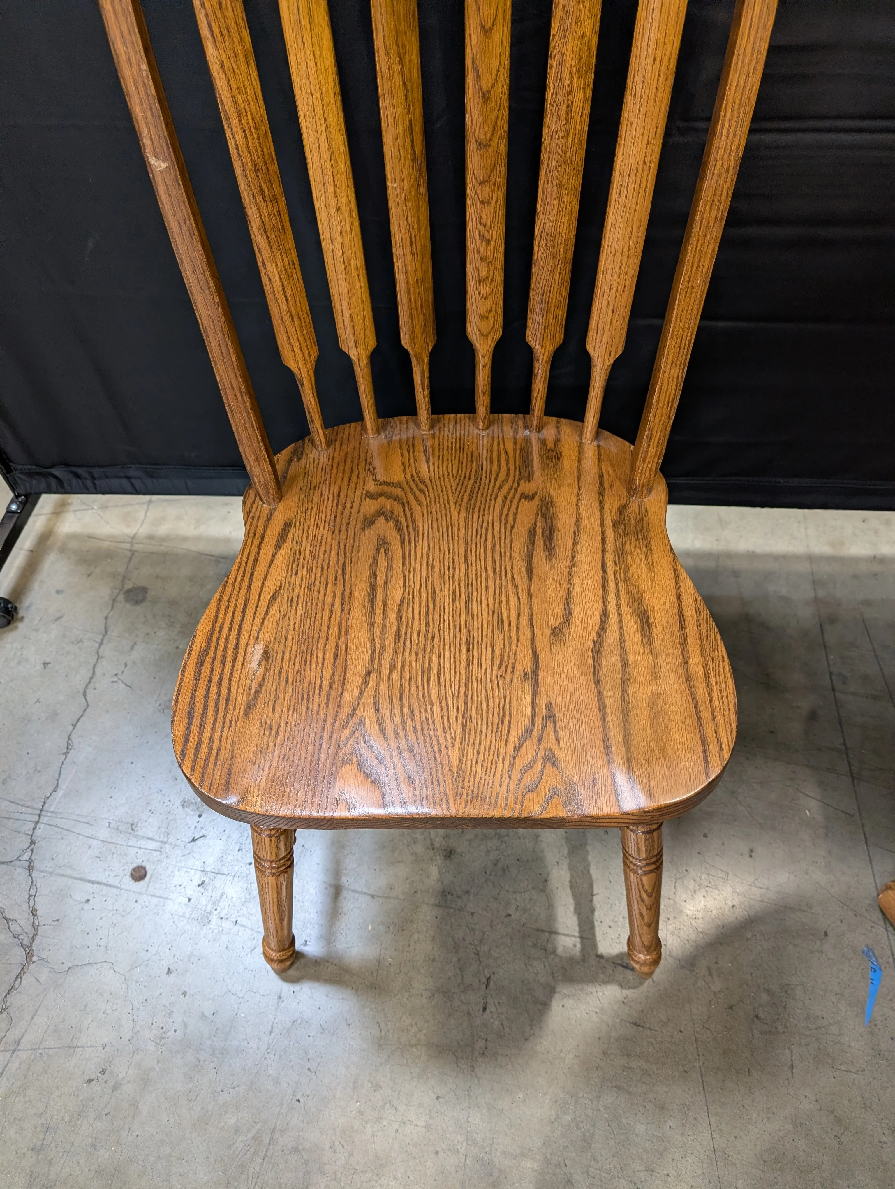 Oak Finish Dining Table with Six Spindle Back Chairs - Image 10