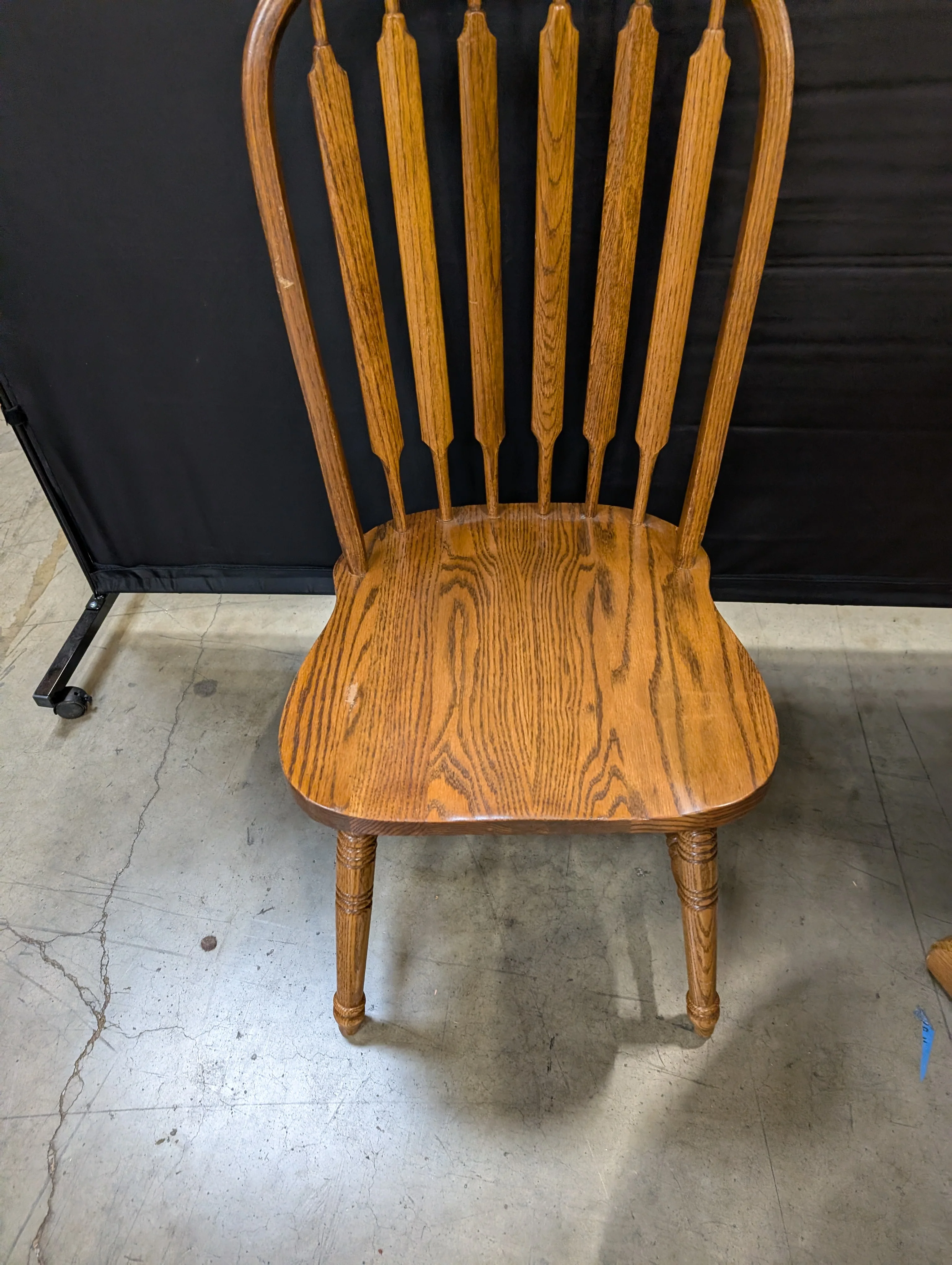 Oak Finish Dining Table with Six Spindle Back Chairs - Image 11