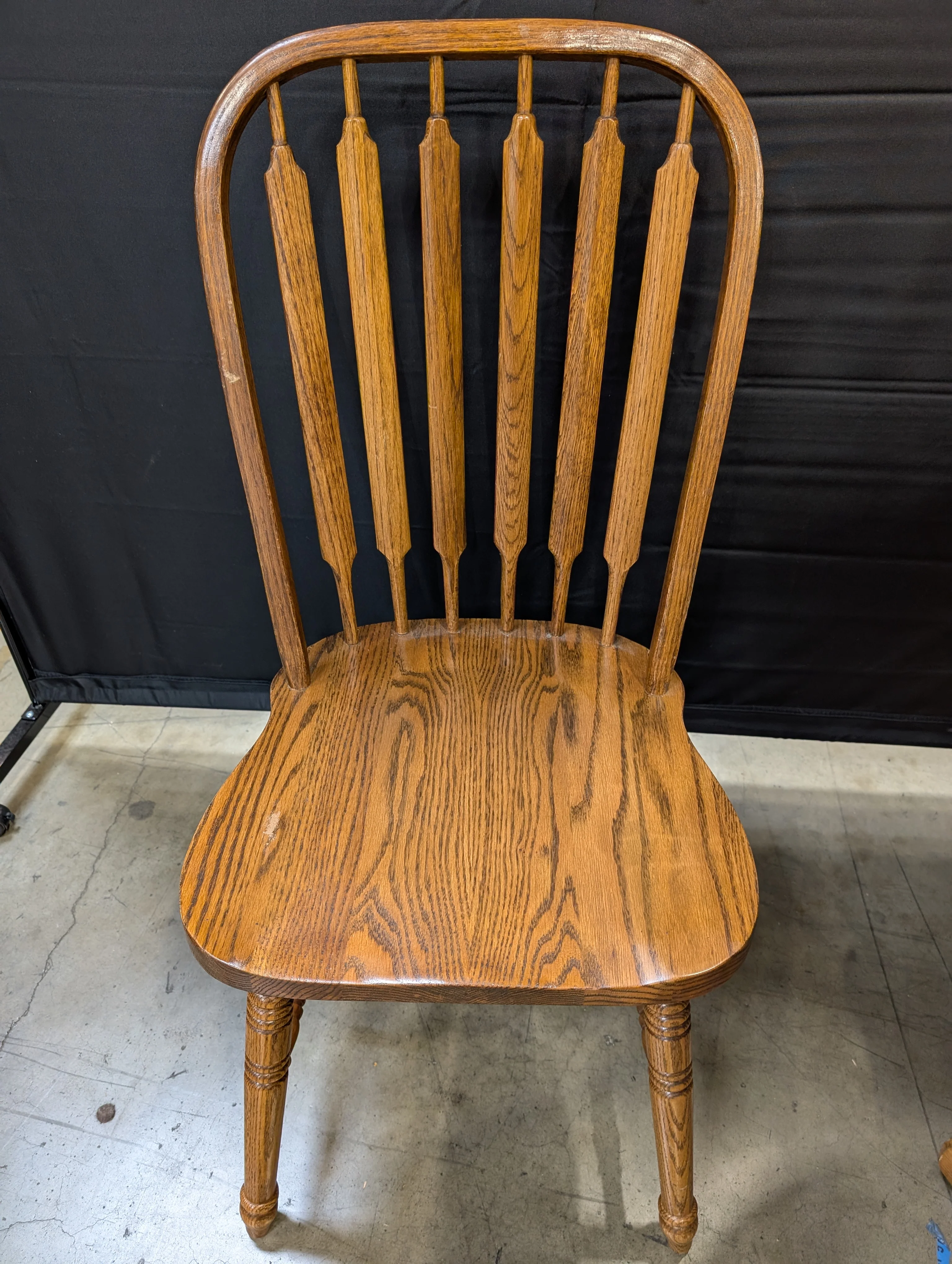 Oak Finish Dining Table with Six Spindle Back Chairs - Image 12