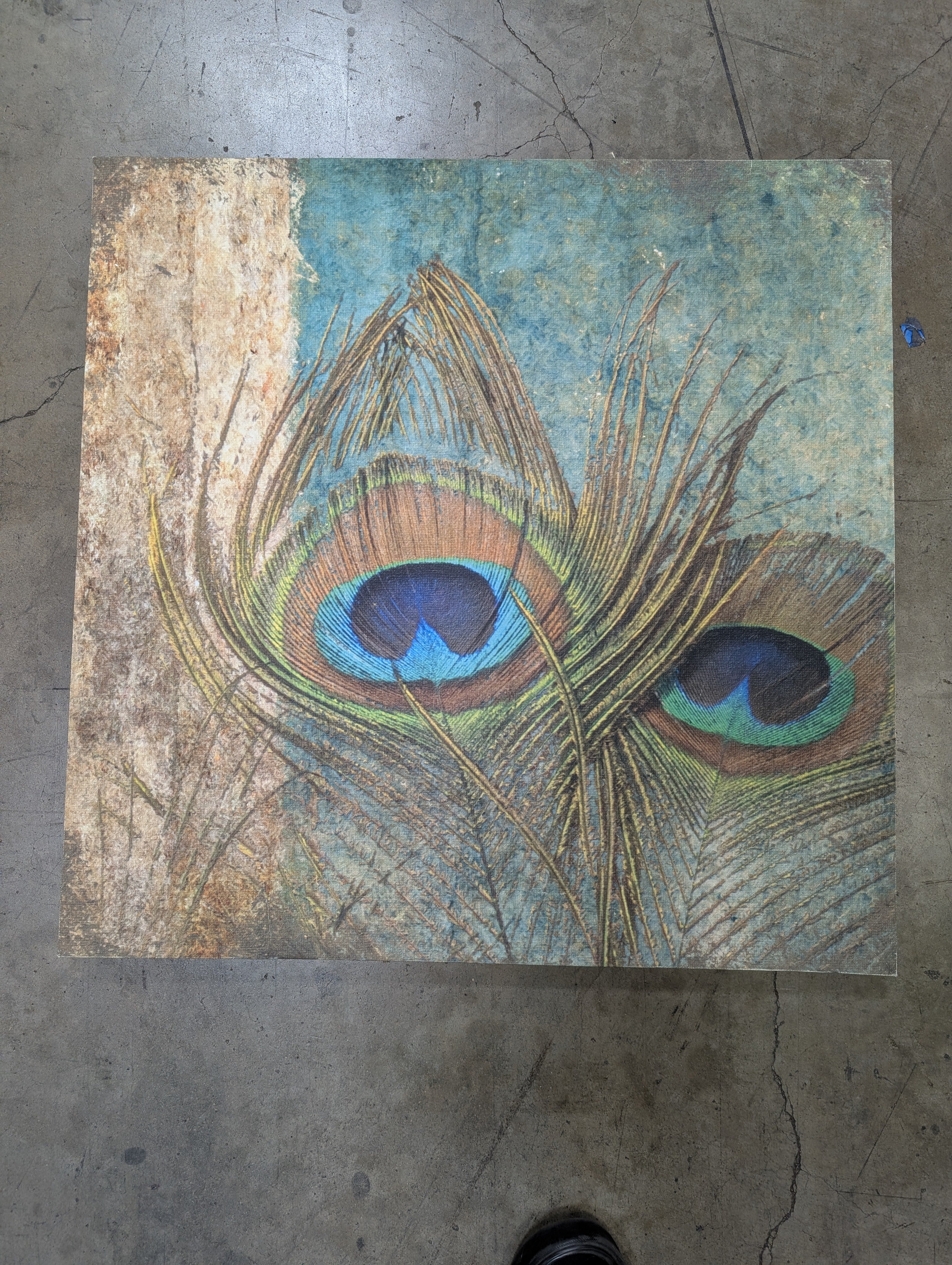 Vibrant Peacock Feather Canvas Wall Art Print - Image 2