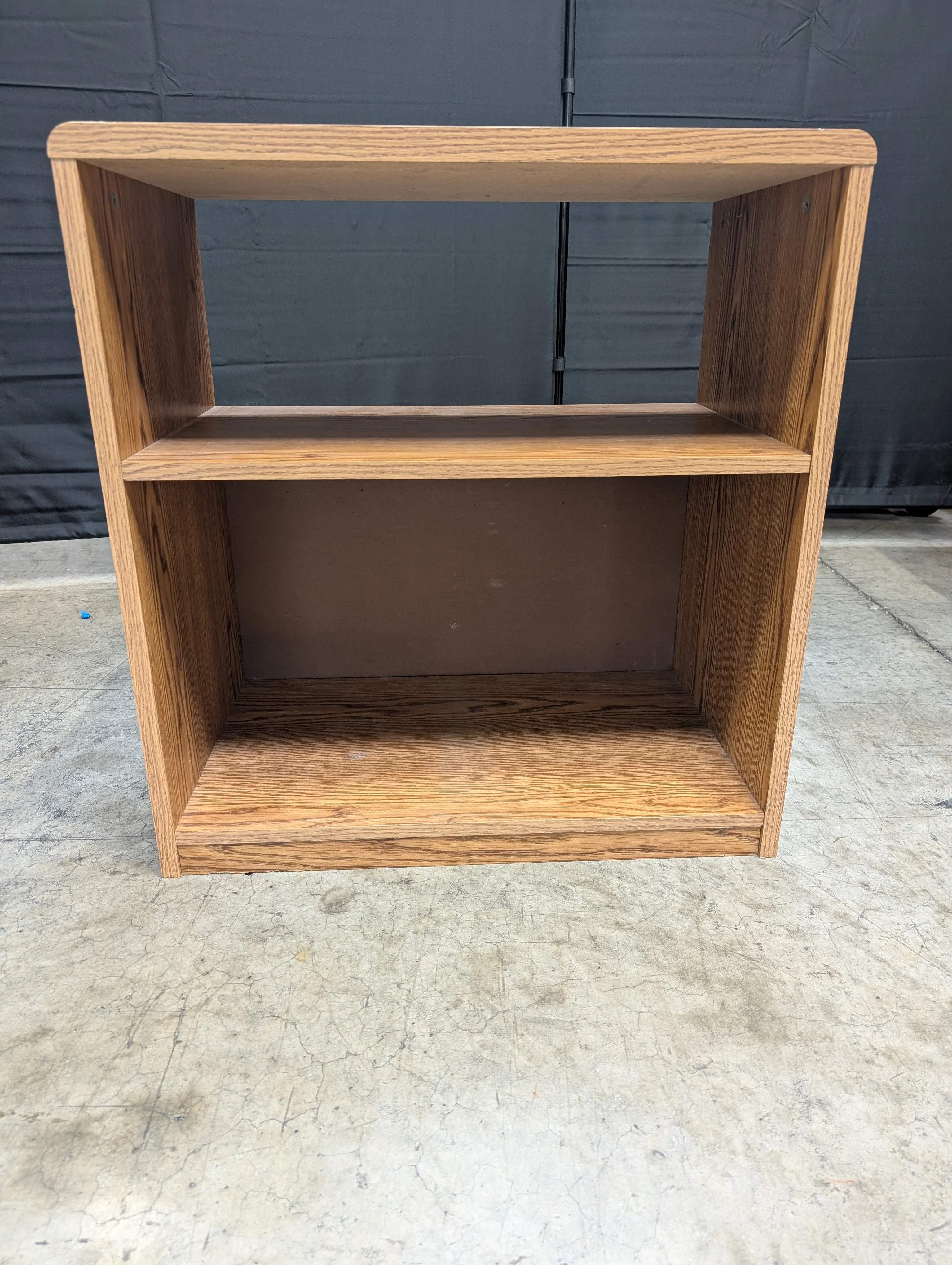 Compact Wood-Grain Two-Shelf Bookcase - Image 2