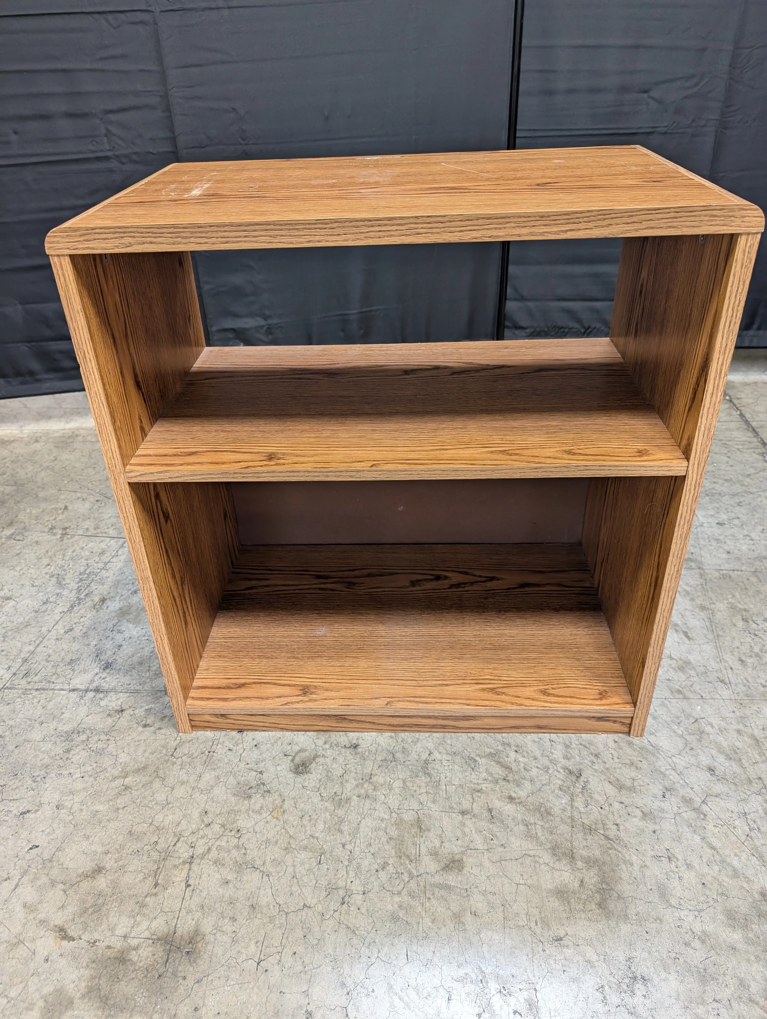 Compact Wood-Grain Two-Shelf Bookcase - Image 3