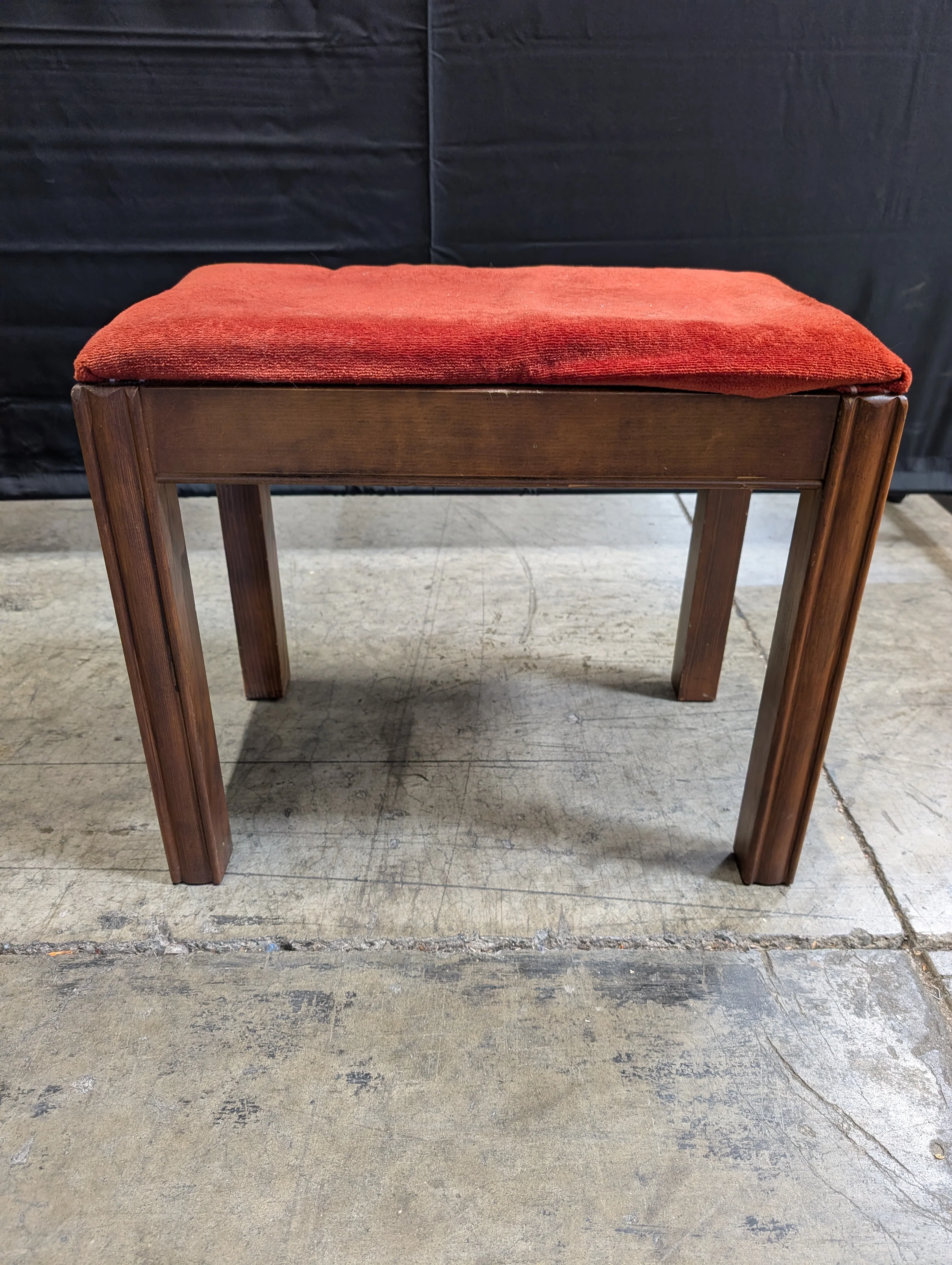 Red Reupholstered Stool - Image 2