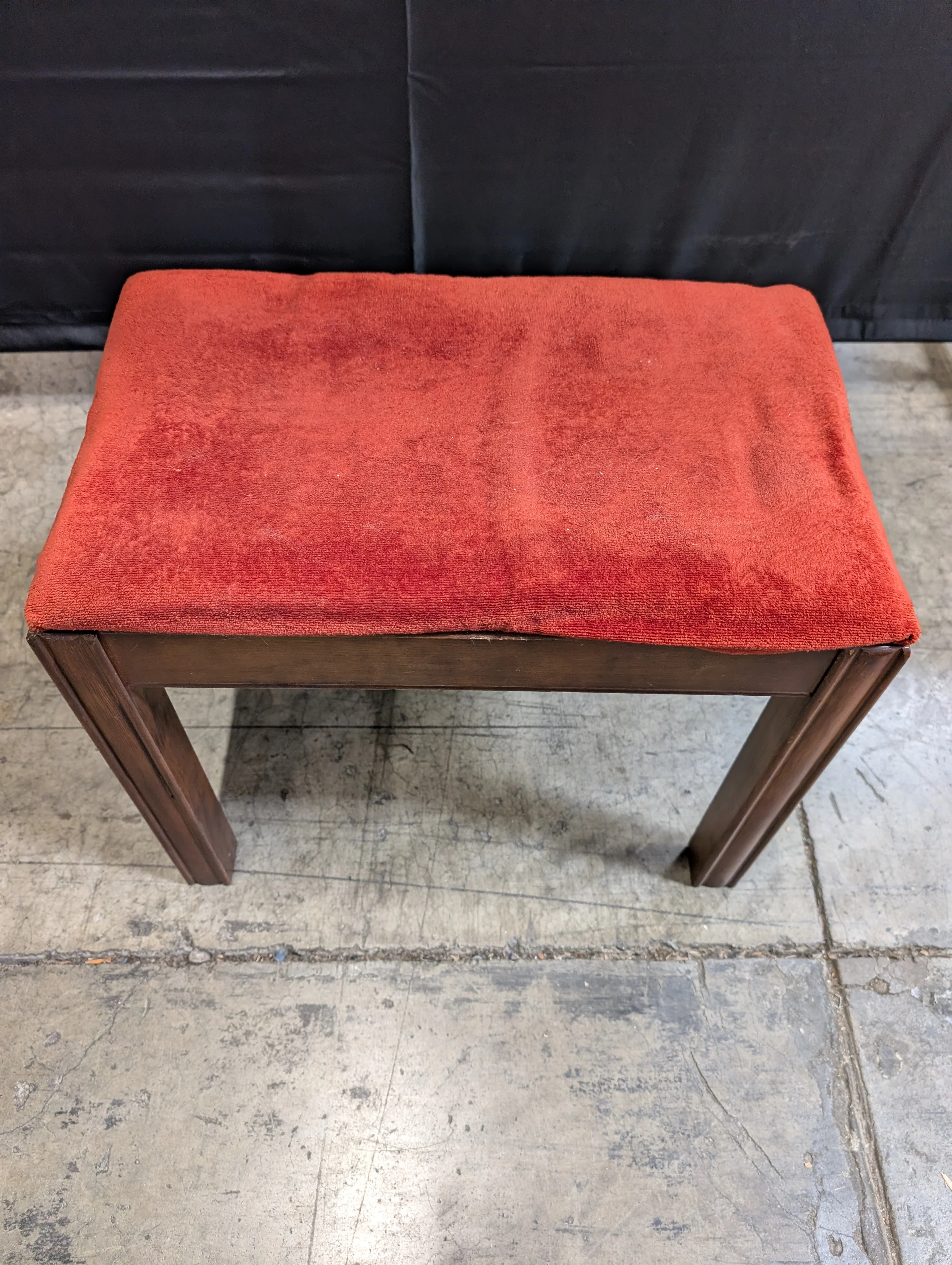 Red Reupholstered Stool - Image 3