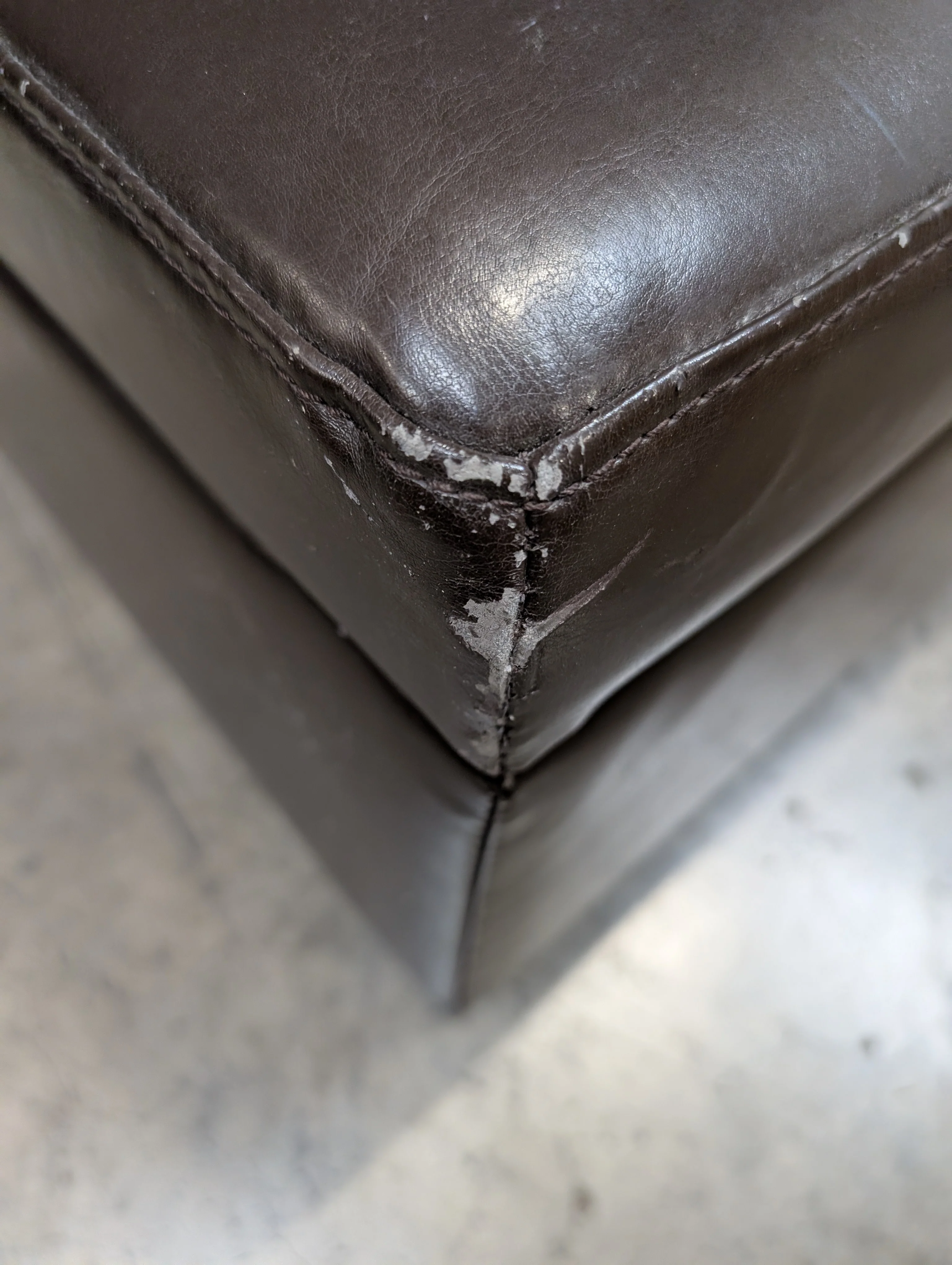 Dark Brown Upholstered Rectangular Ottoman with Cedar Inside - Image 6