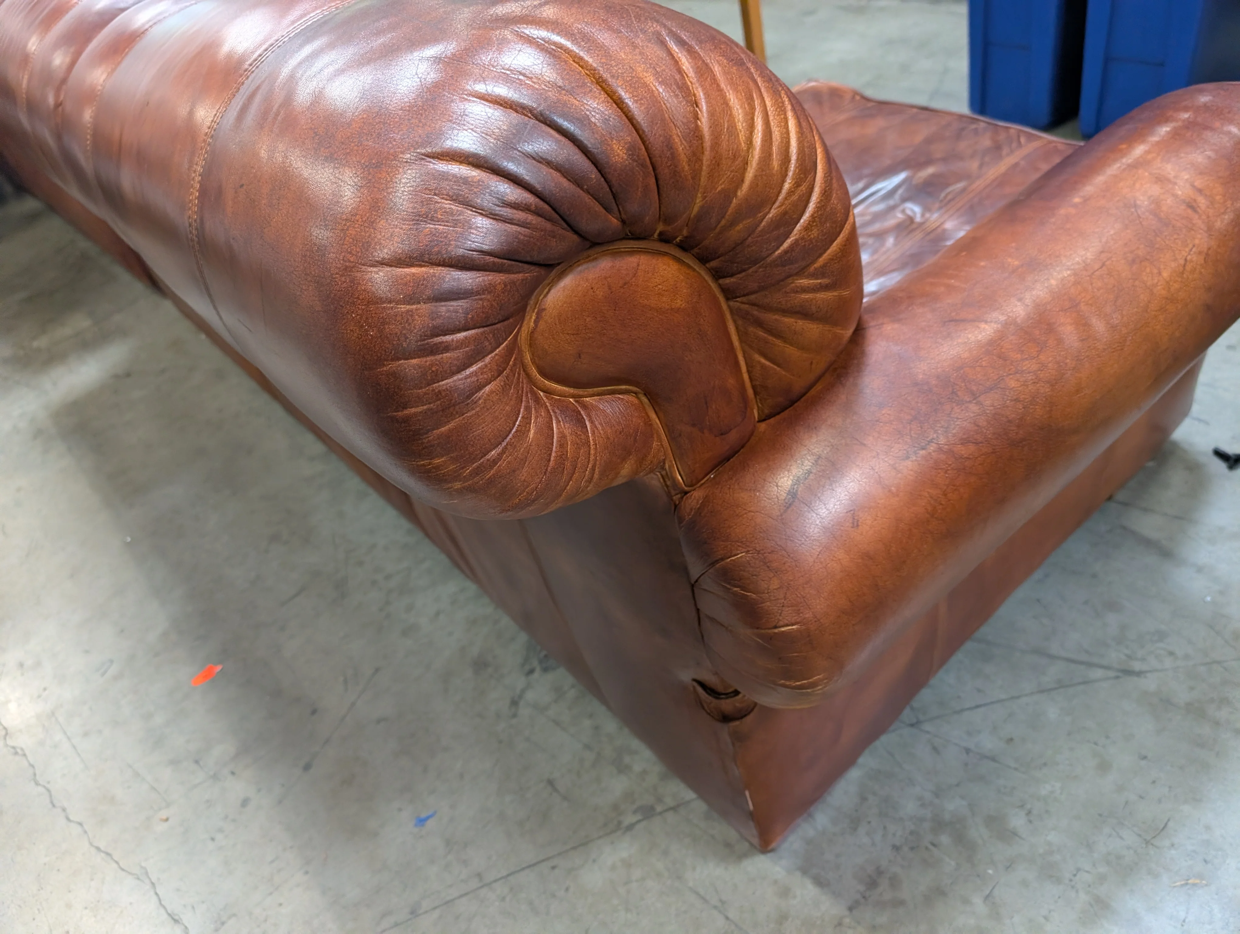 Lauren Leather Co. Full-Grain Distressed Leather Sofa - Custom Made High End - Made in USA (2 Available) - Image 10