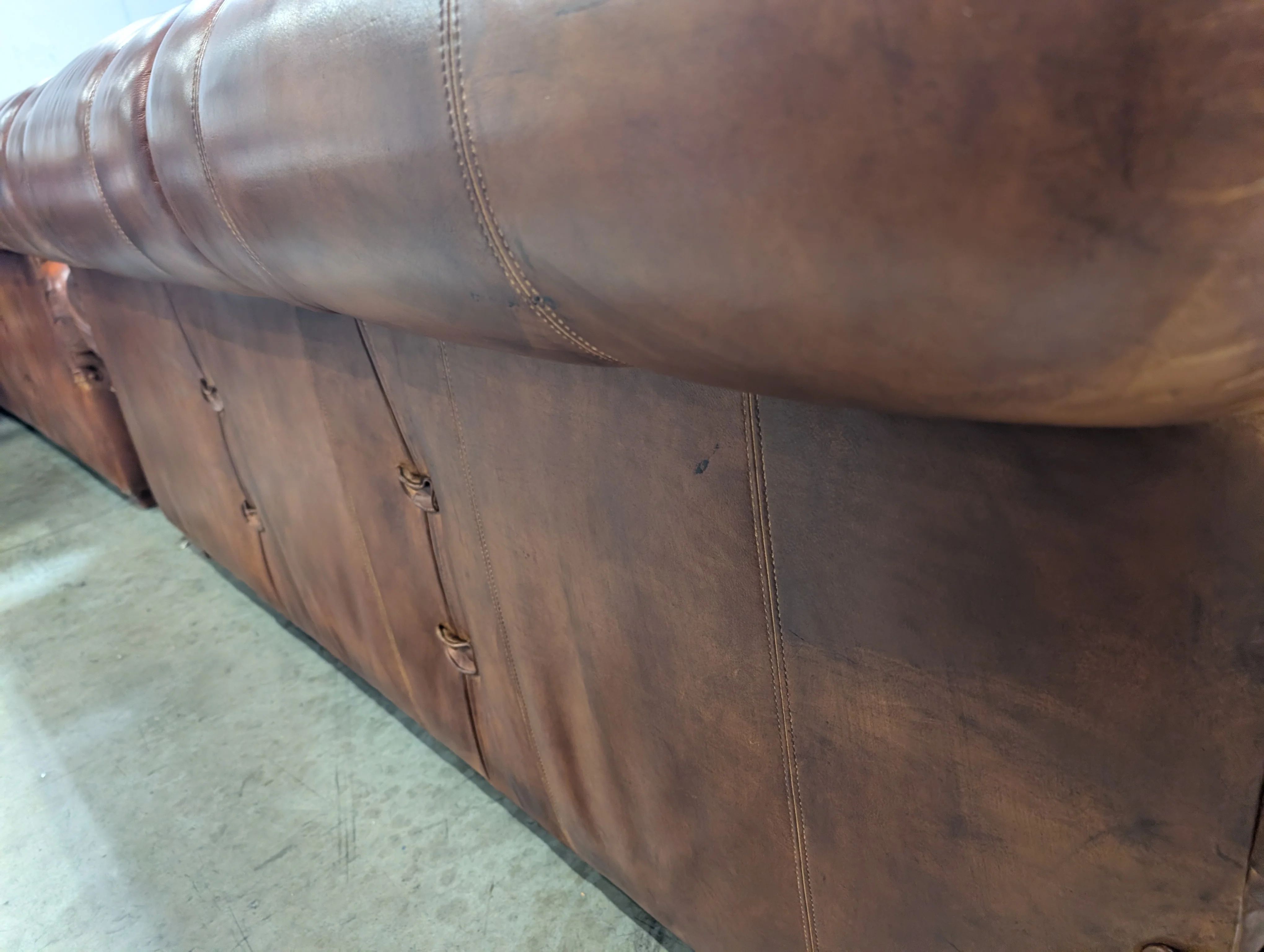 Lauren Leather Co. Full-Grain Distressed Leather Sofa - Custom Made High End - Made in USA (2 Available) - Image 17