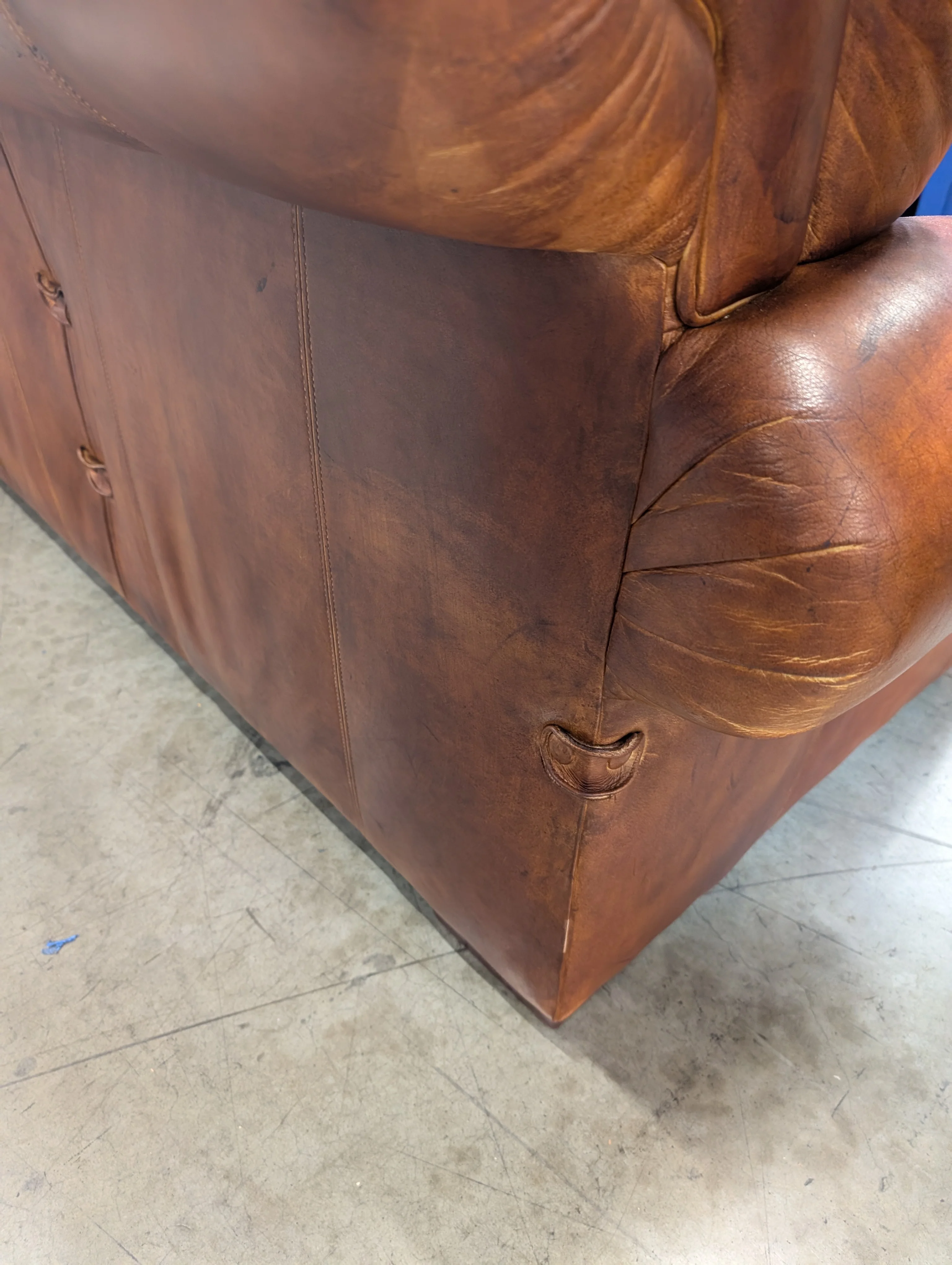 Lauren Leather Co. Full-Grain Distressed Leather Sofa - Custom Made High End - Made in USA (2 Available) - Image 18