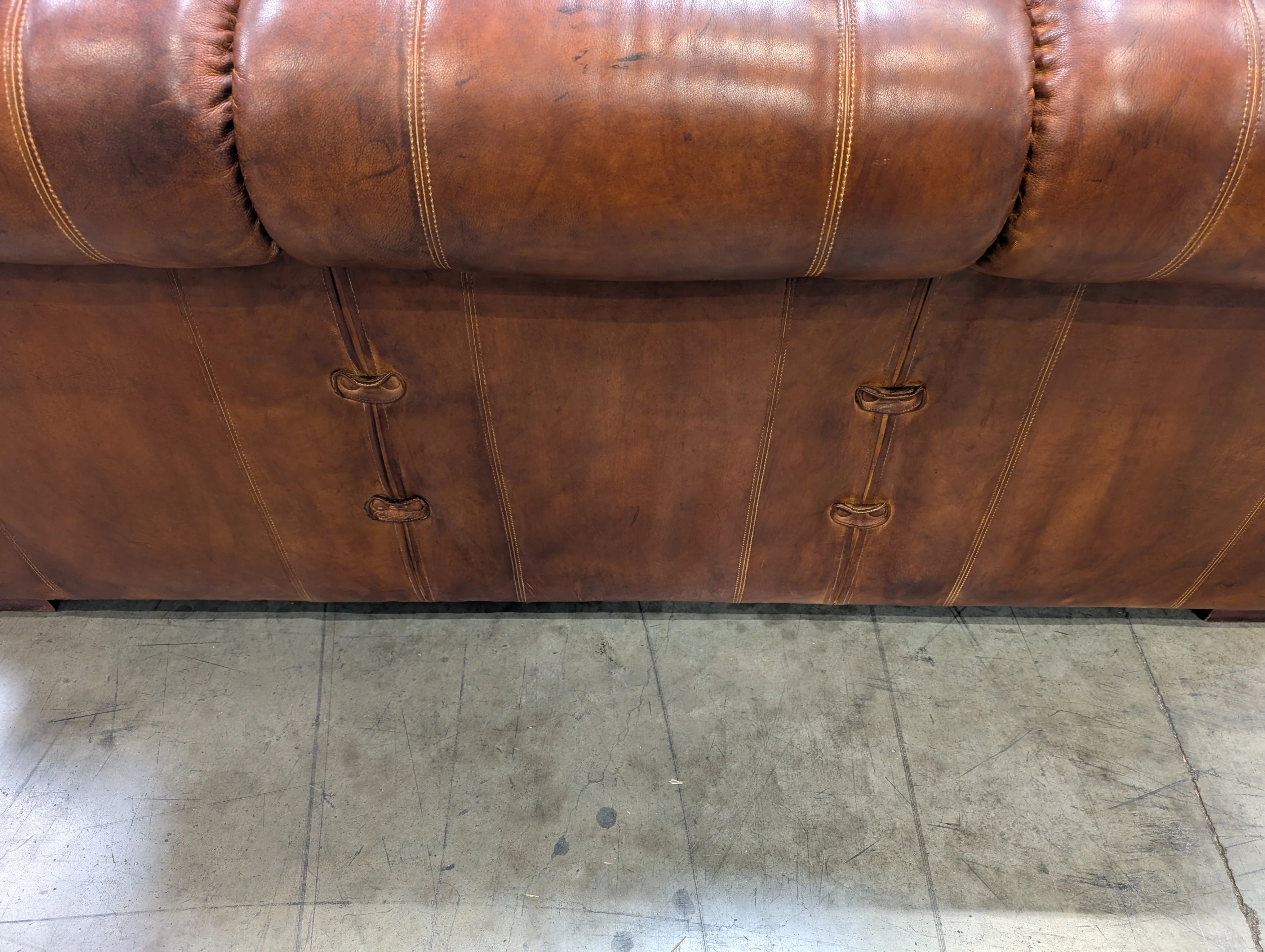 Lauren Leather Co. Full-Grain Distressed Leather Sofa - Custom Made High End - Made in USA (2 Available) - Image 8