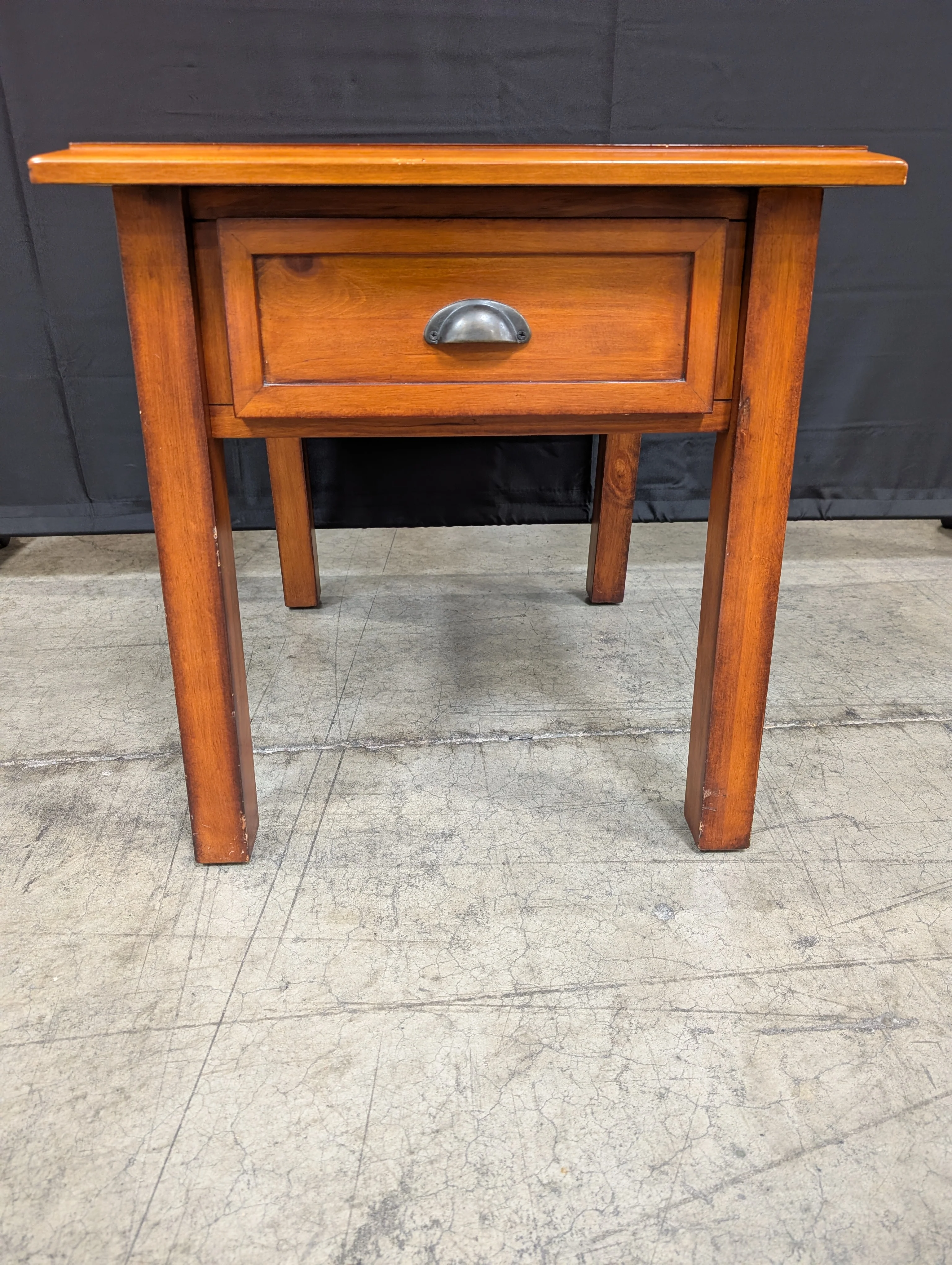 Rustic Wood Side Table with Drawer - Image 4
