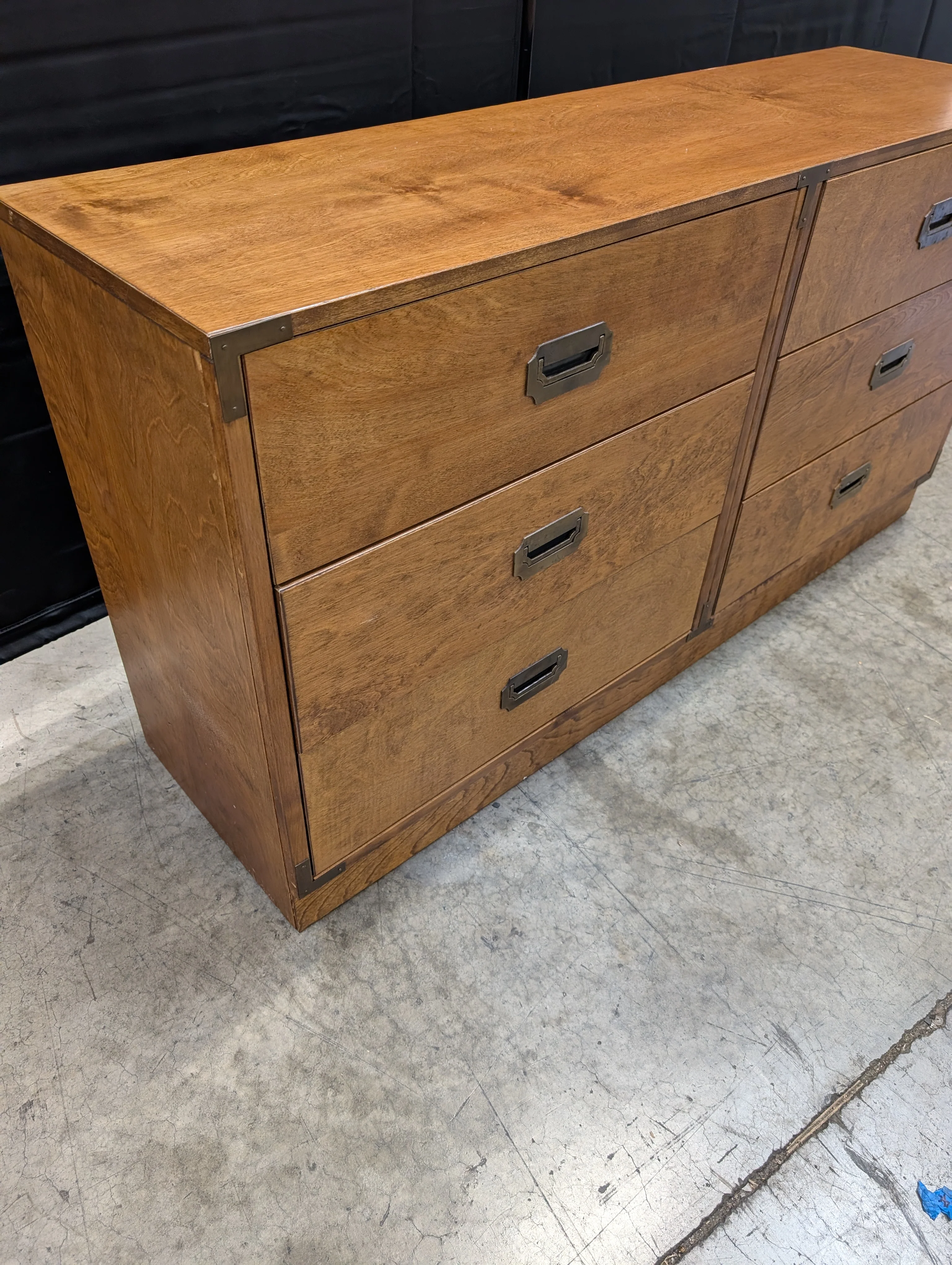 Stained Wood Double Dresser with Minimalist Hardware - Image 4
