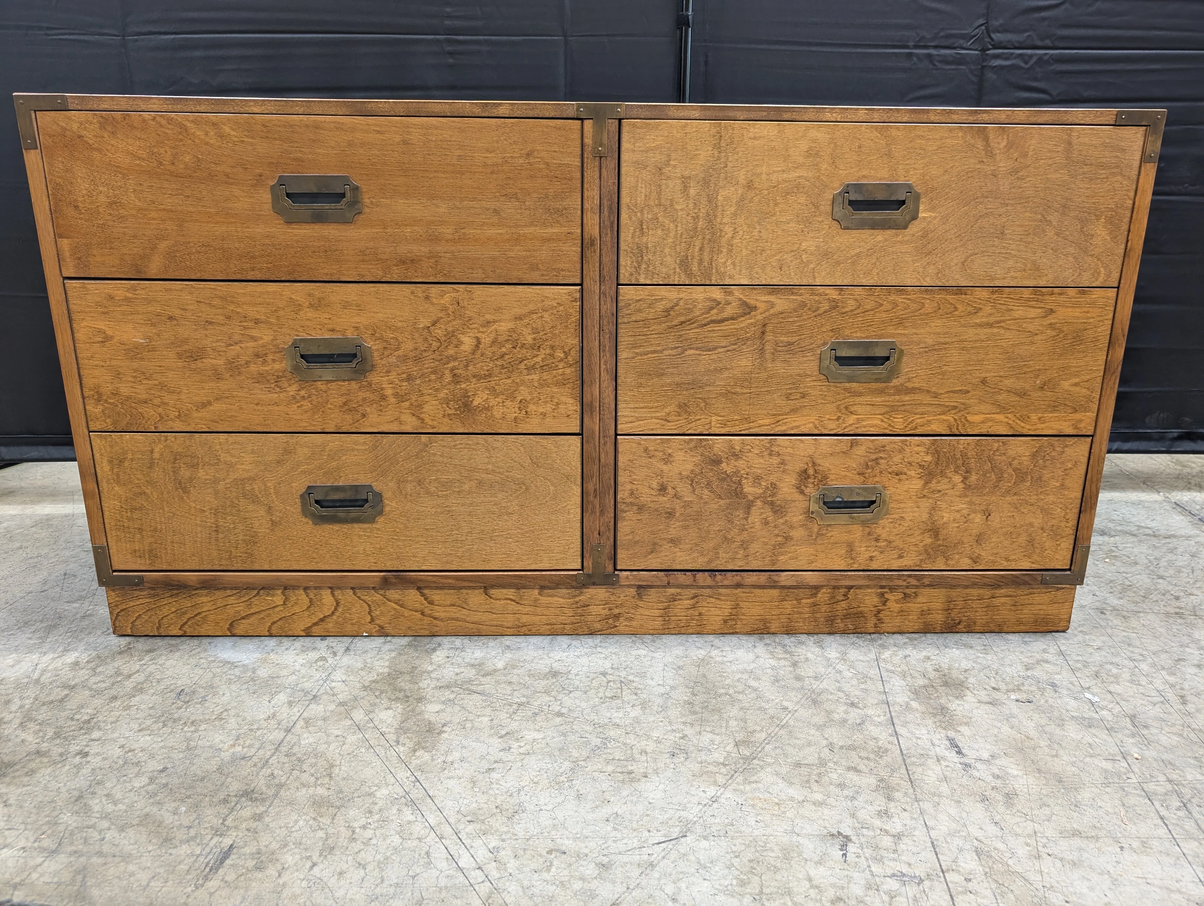Stained Wood Double Dresser with Minimalist Hardware - Image 5