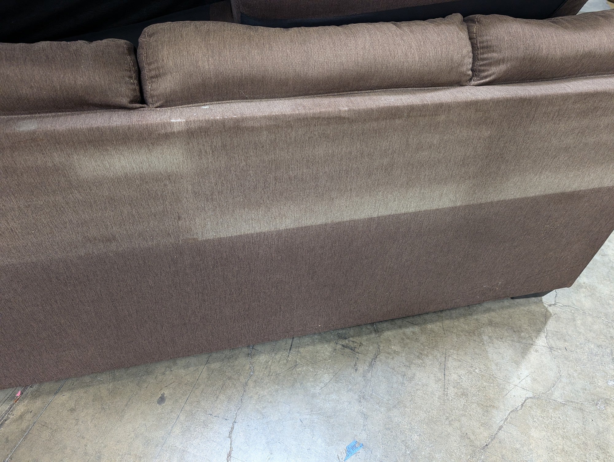 Used Spacious Brown Fabric L-Shape Sectional Sofa - Image 5