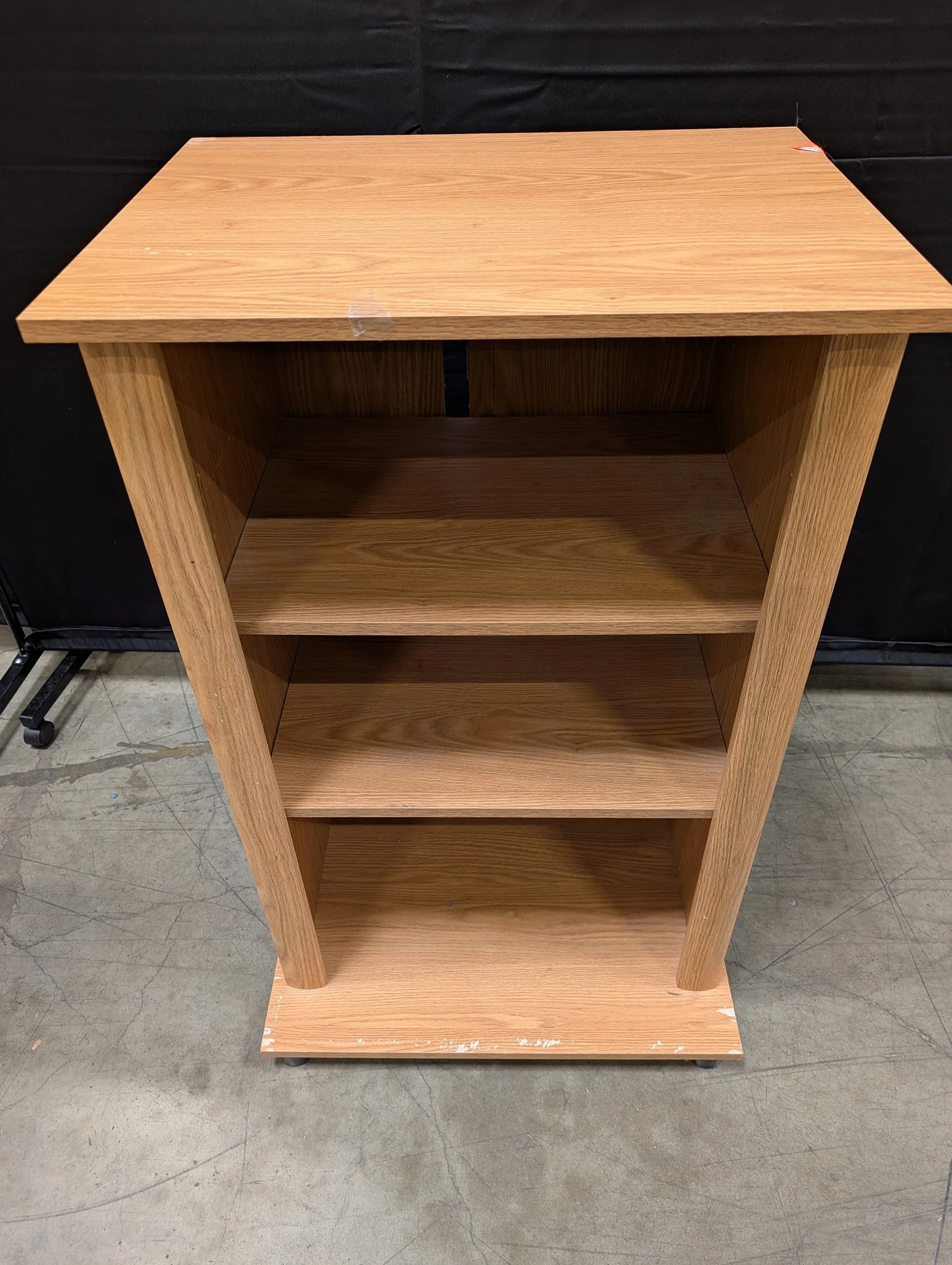 Mobile Wood Grain 4-Tier Storage Shelf with Tapered Design - Image 2