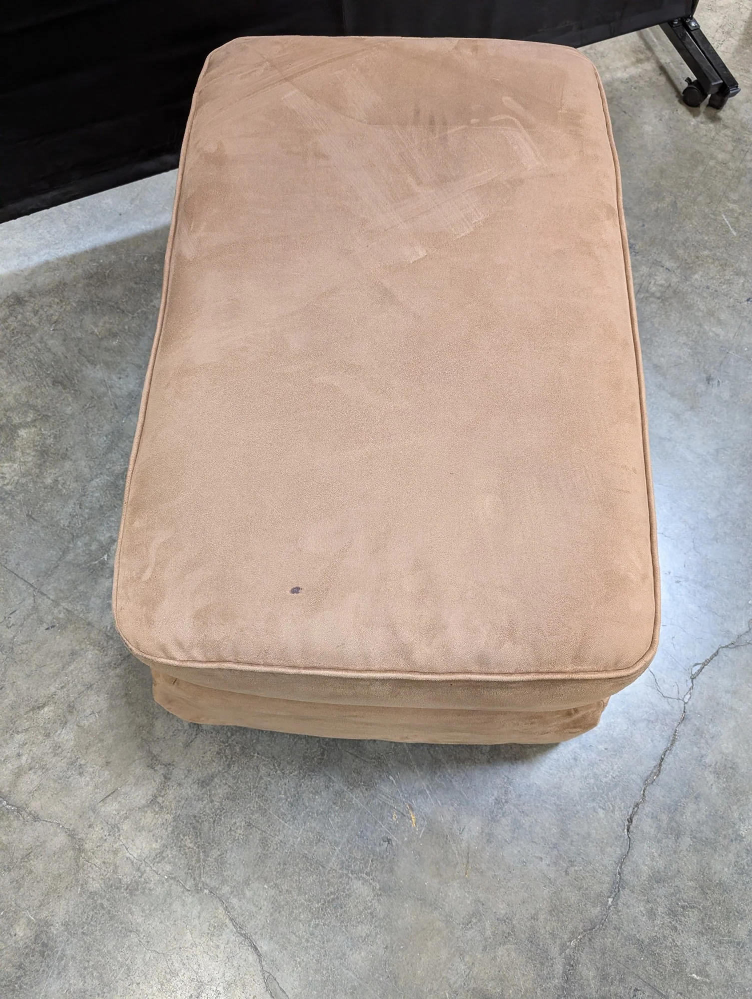 used Versatile Tan Microfiber Rectangular Ottoman Footstool - Image 2