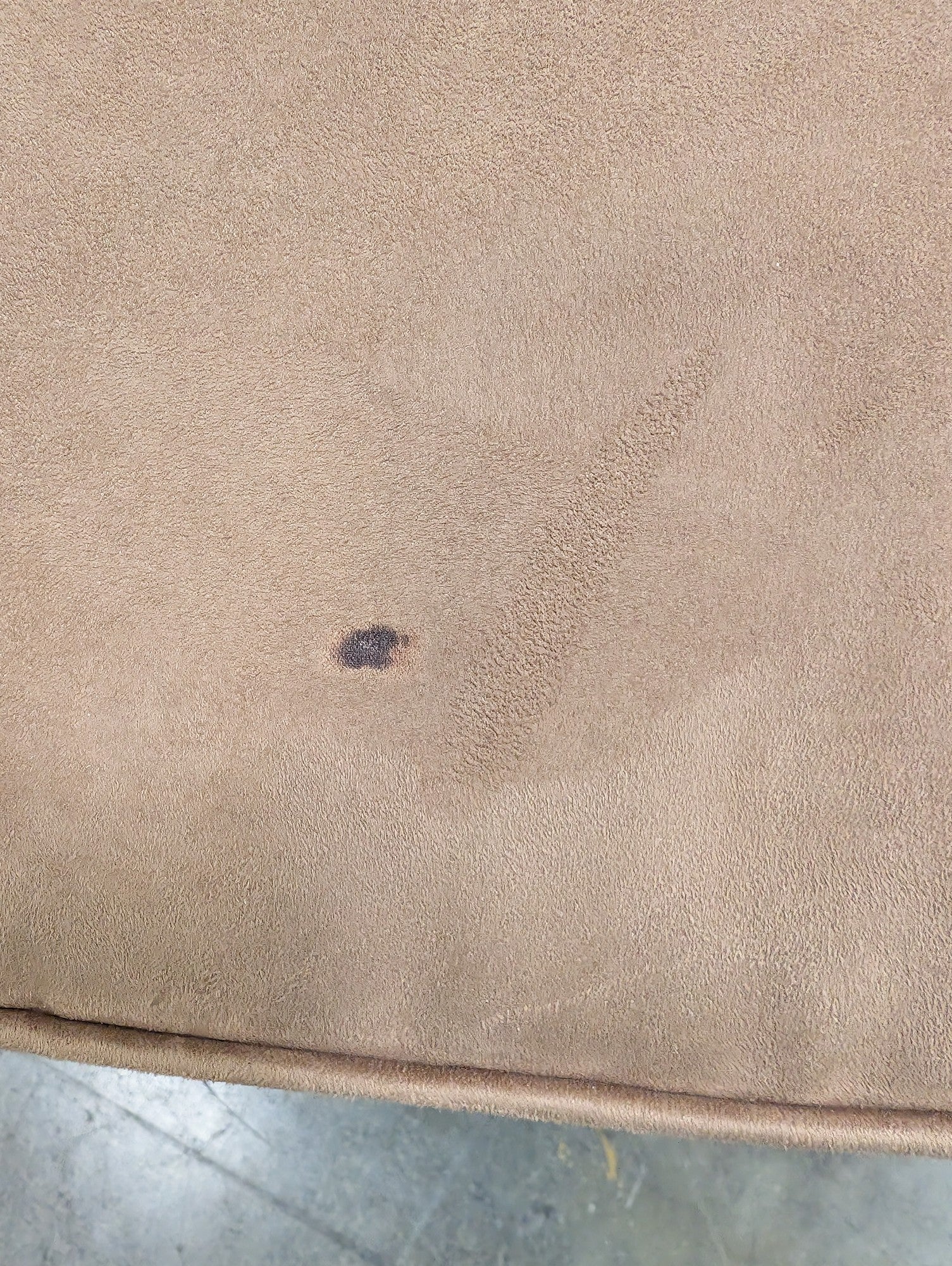 used Versatile Tan Microfiber Rectangular Ottoman Footstool - Image 4