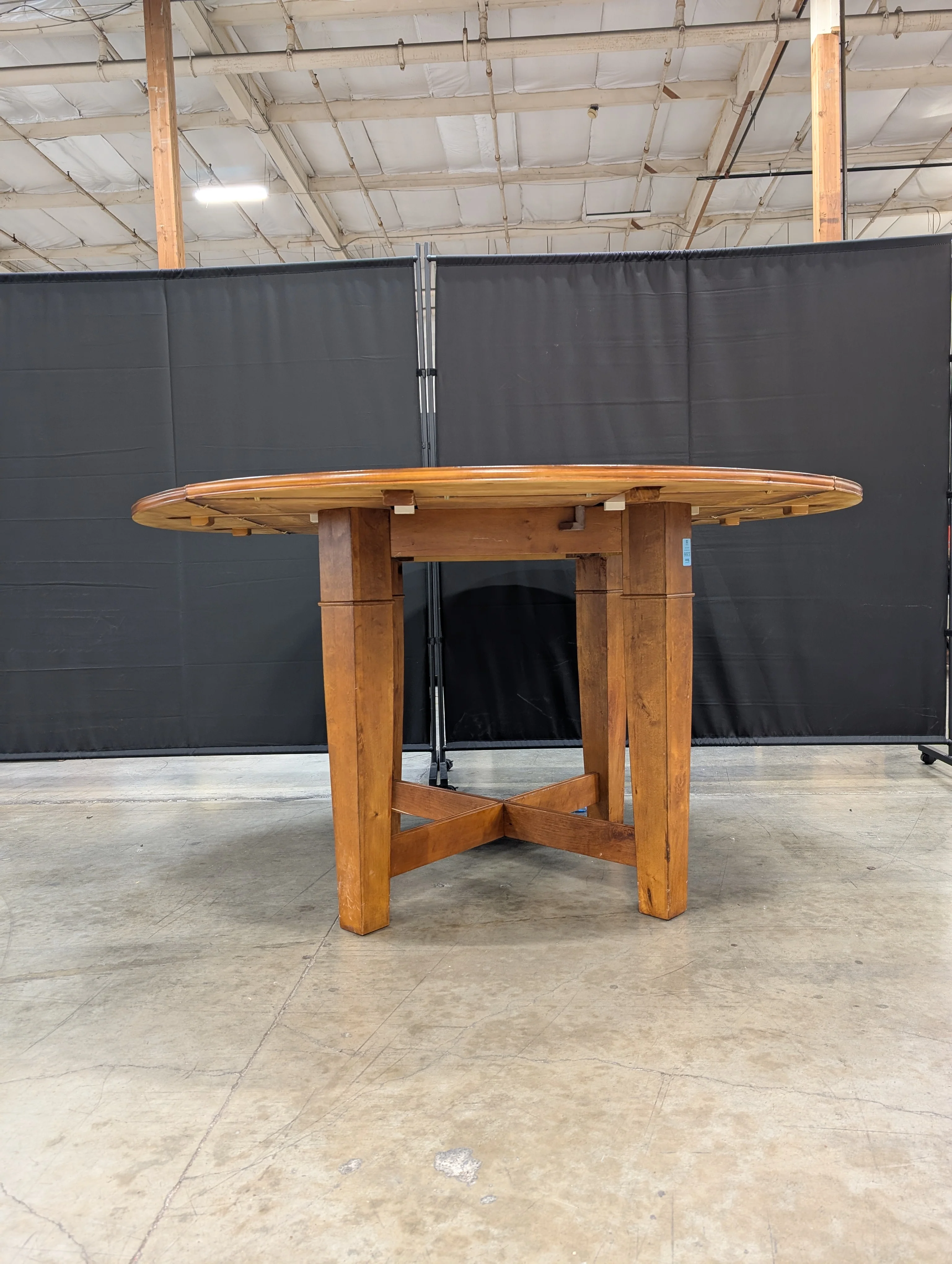 Cherry Finish Wood Dining Table with Round Granite TurnTable - Image 5