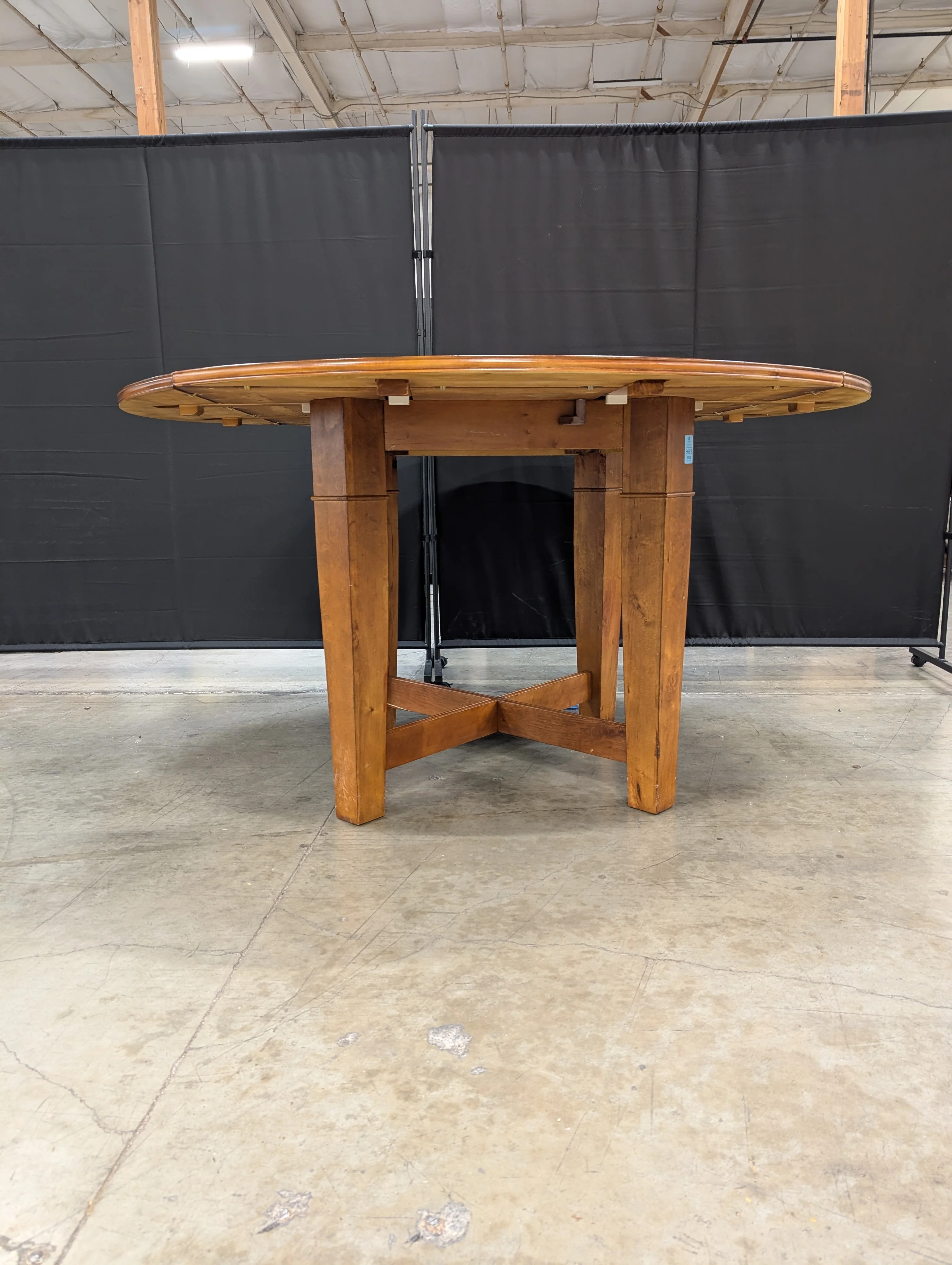 Cherry Finish Wood Dining Table with Round Granite TurnTable - Image 8
