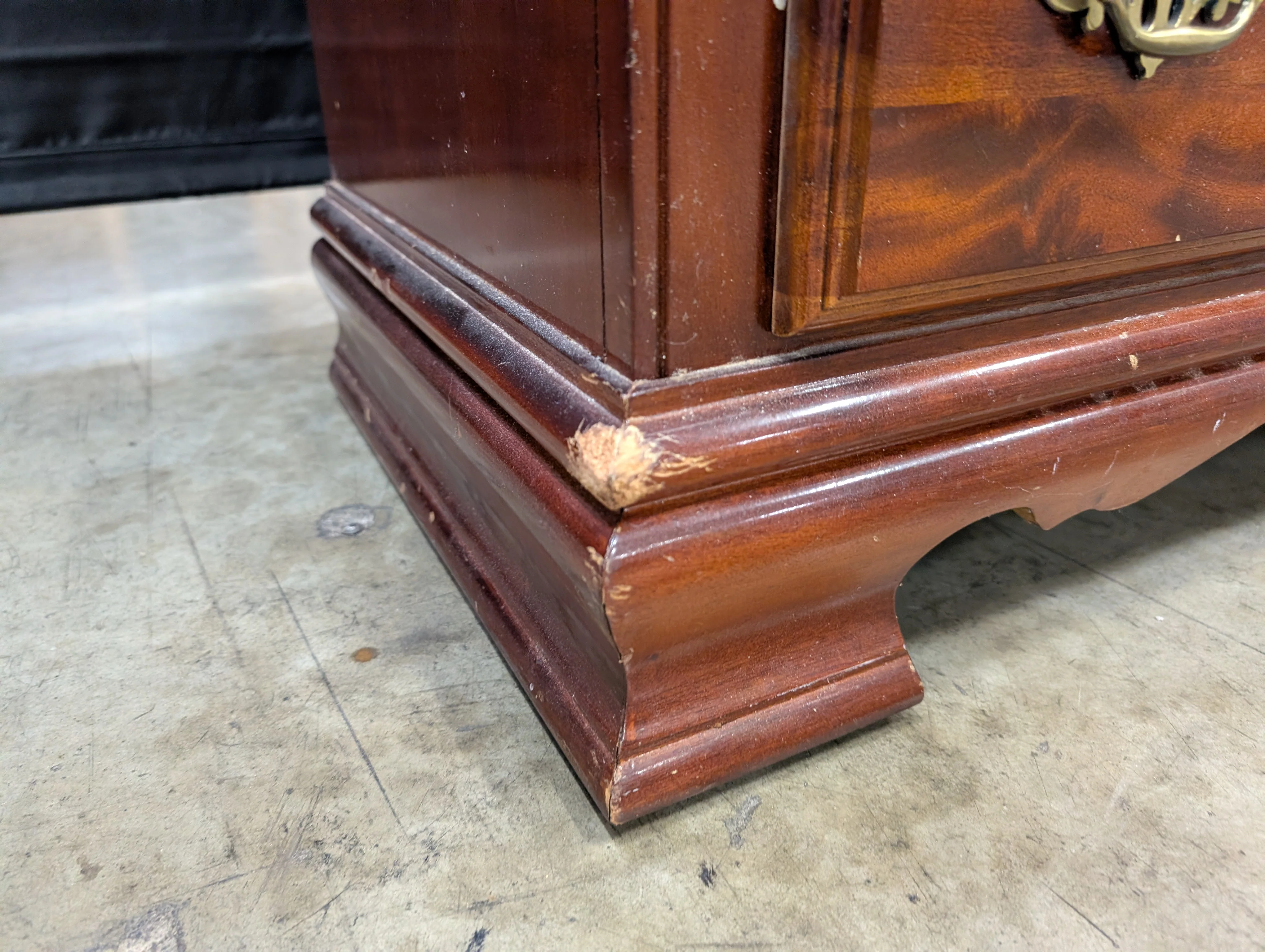 Classic Cherry Finish Tall Chest of Drawers with Brass Hardware - Image 13