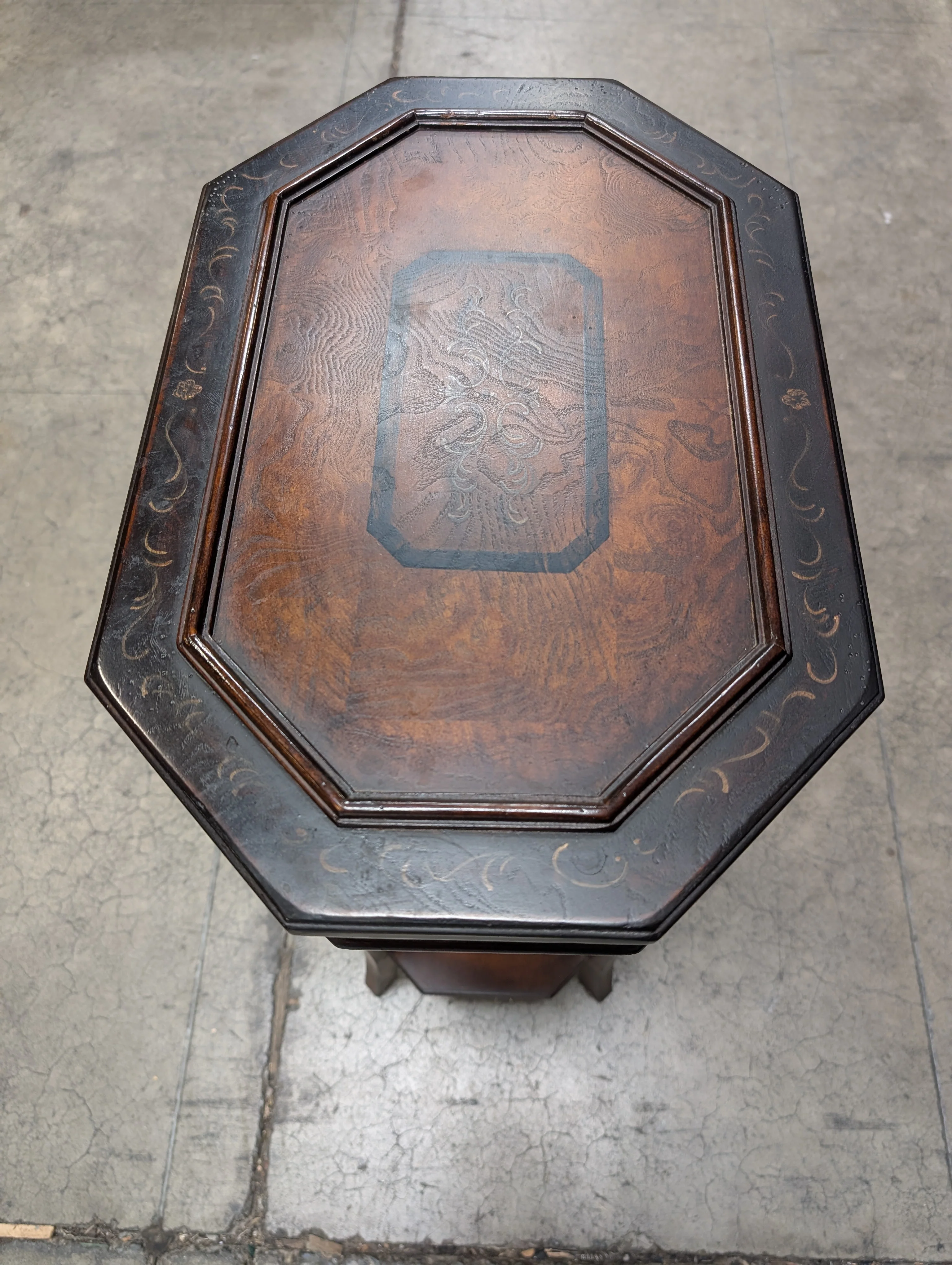 Octagonal Accent Table with Inlaid Wood Top - Image 12