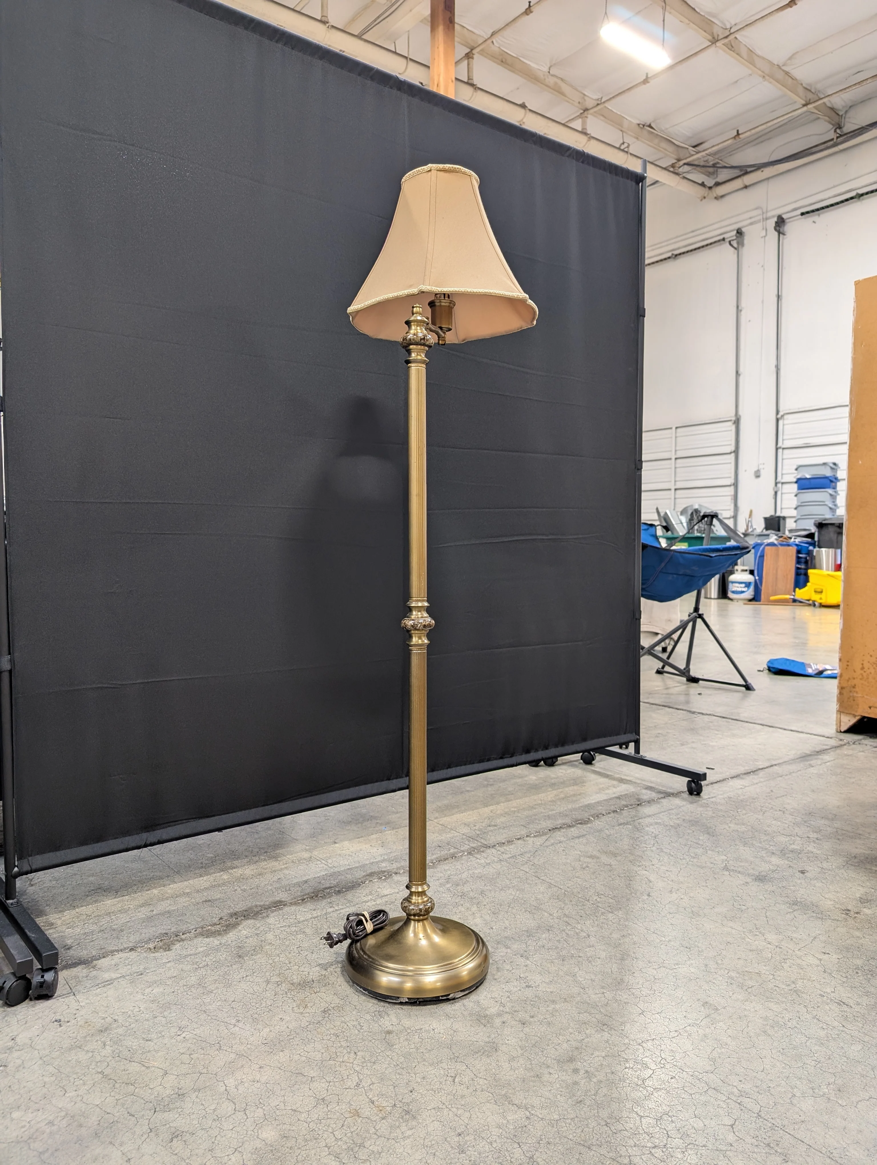 Traditional Brass Tone Swing Arm Floor Lamp - Image 2