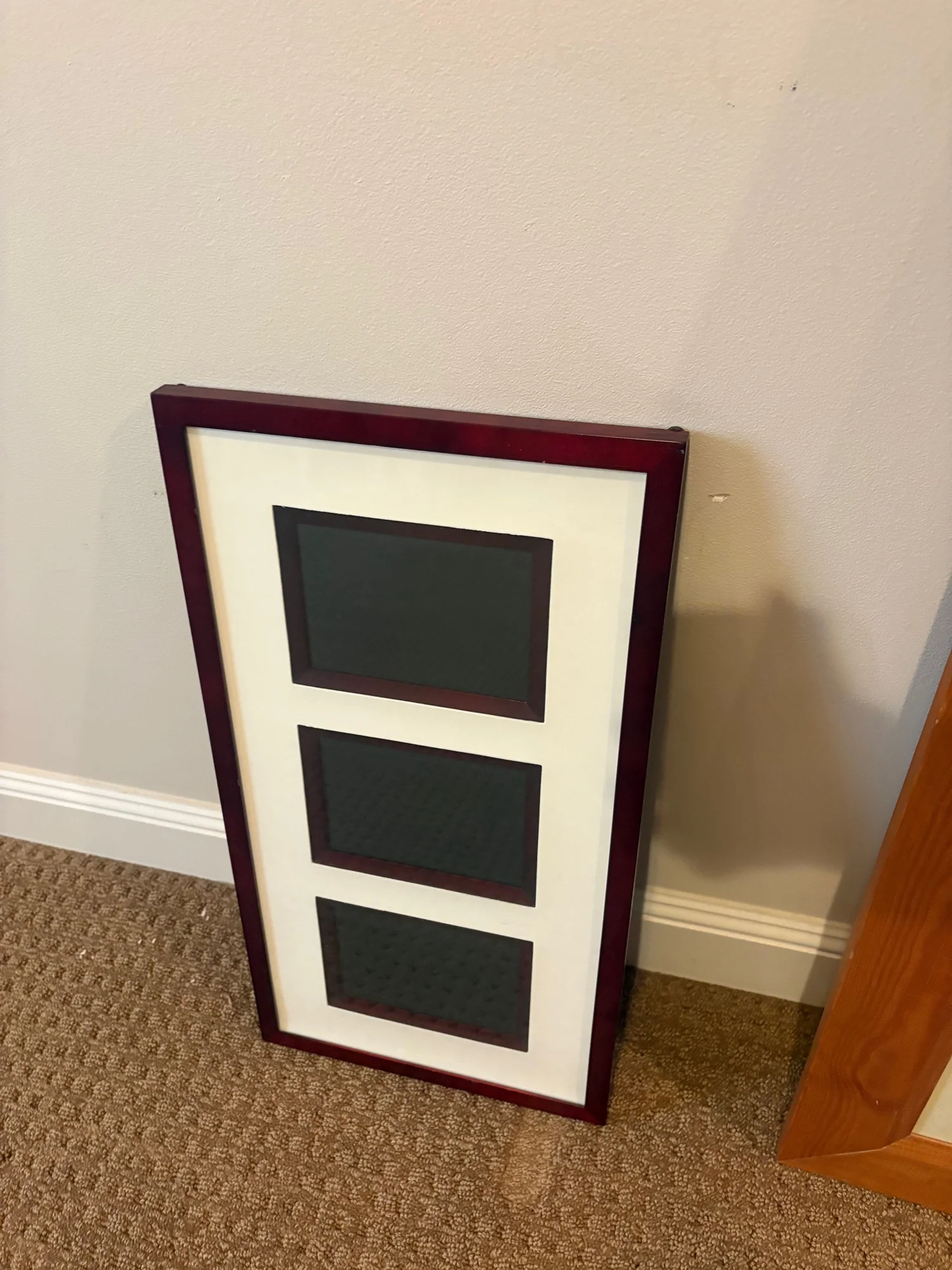 Vertical Triple Opening Wood Gallery Photo Frame