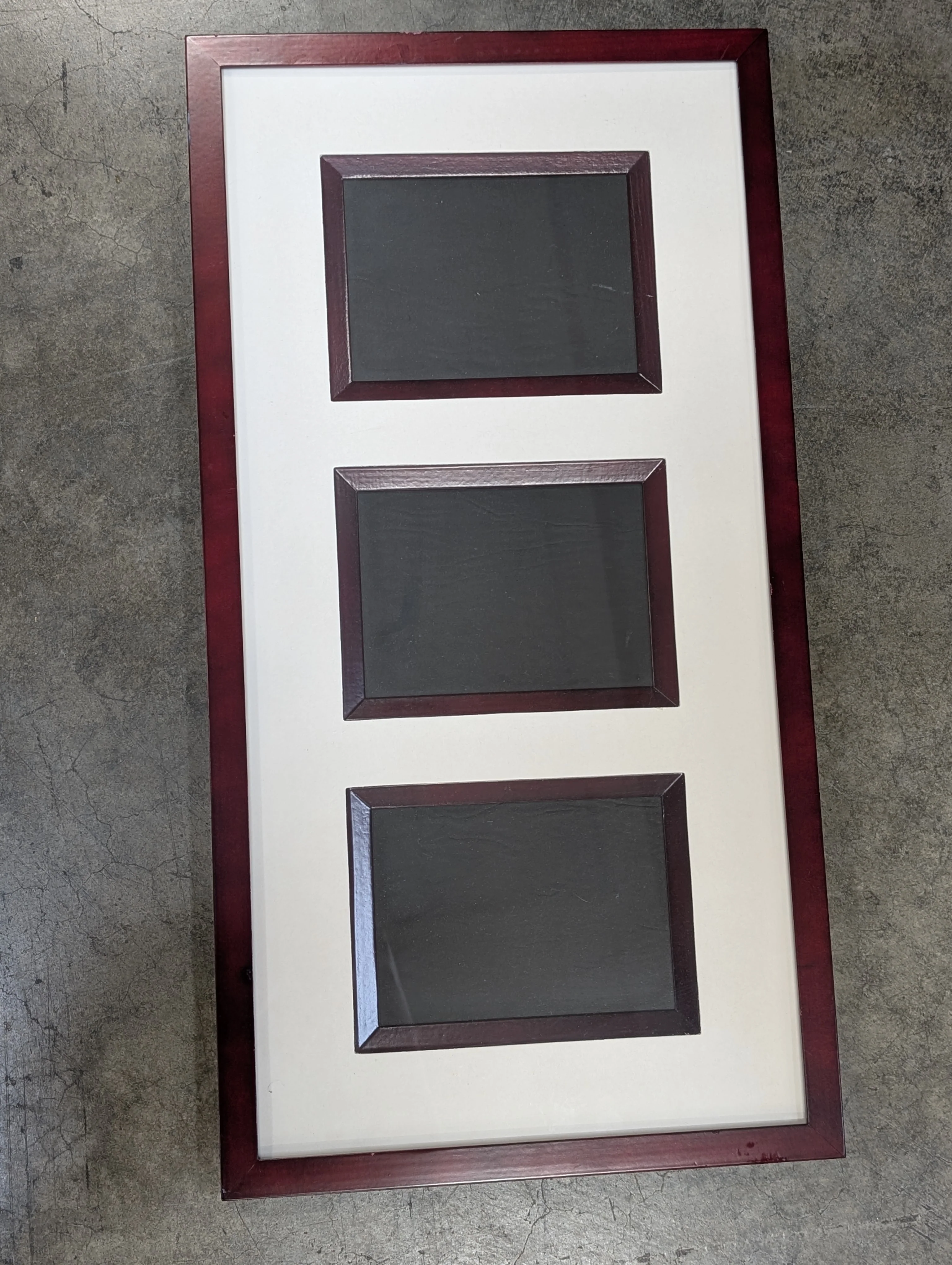 Vertical Triple Opening Wood Gallery Photo Frame - Image 2