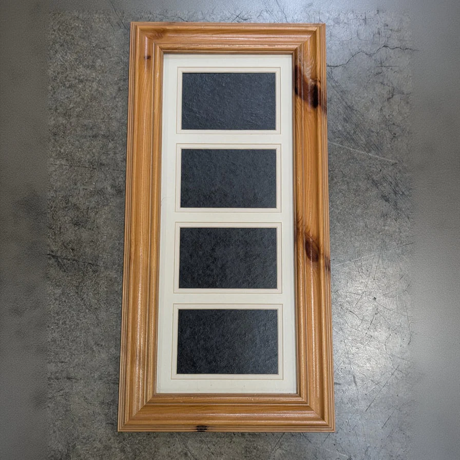 Warm Stained Wood Vertical Photo Collage Frame
