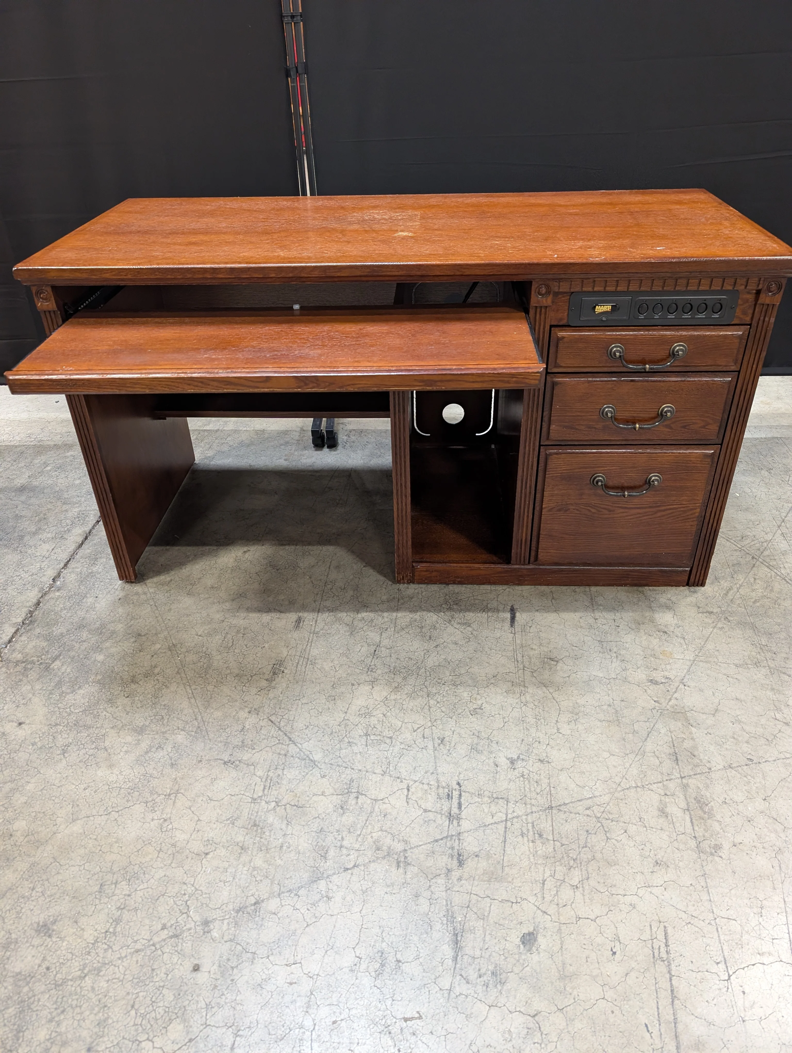 Martin Furniture Dark Wood Office Desk with Storage - Image 2