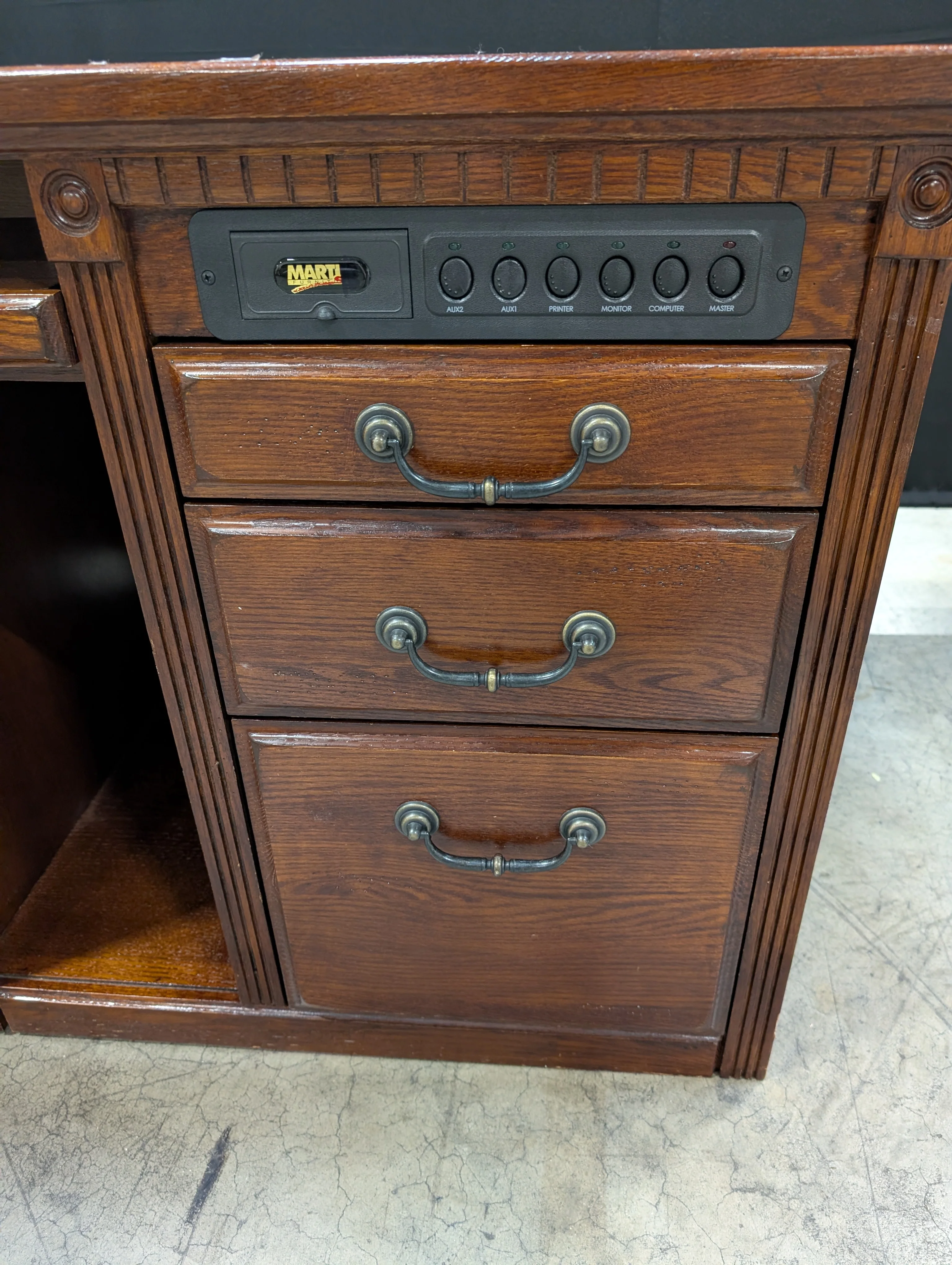 Martin Furniture Dark Wood Office Desk with Storage - Image 7