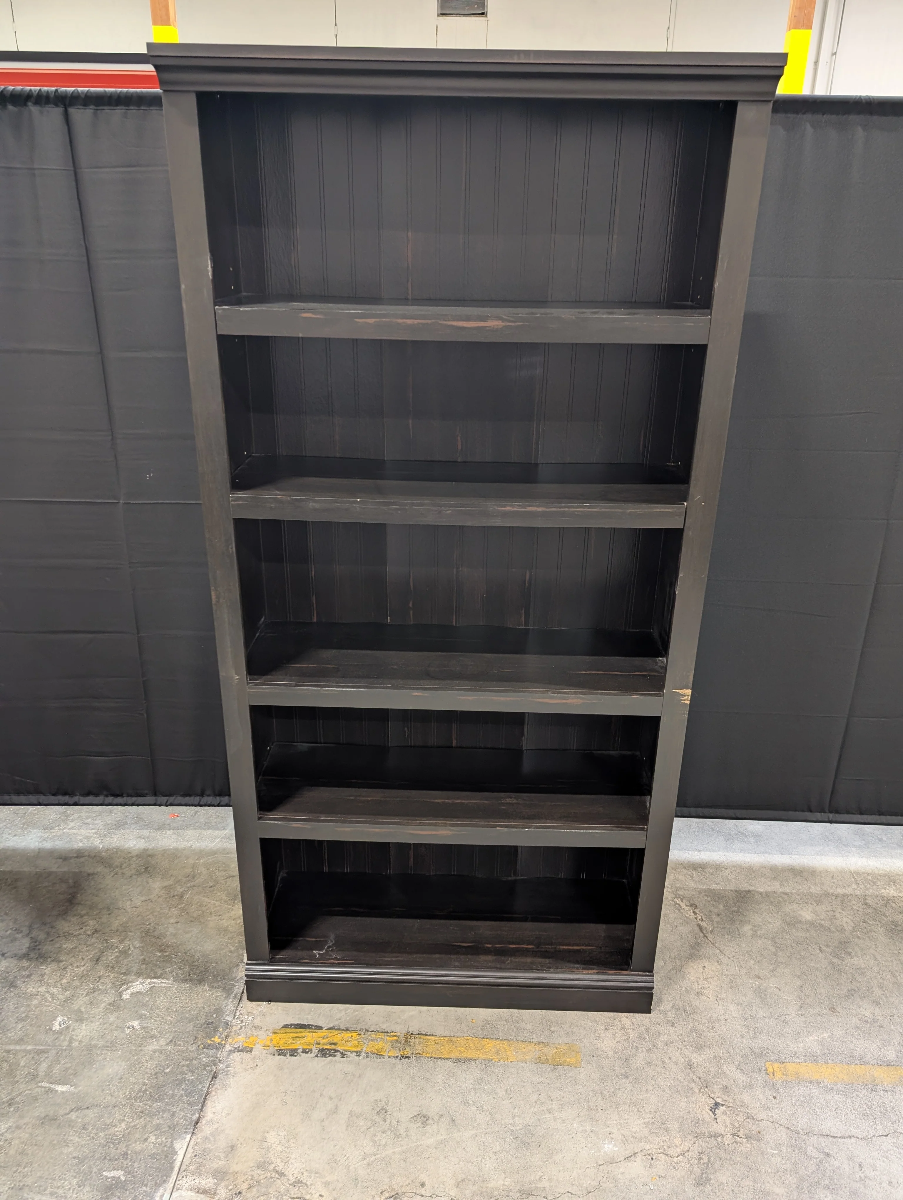 Tall Dark Wood Finish Multi-Shelf Bookcase Storage Unit - Image 7