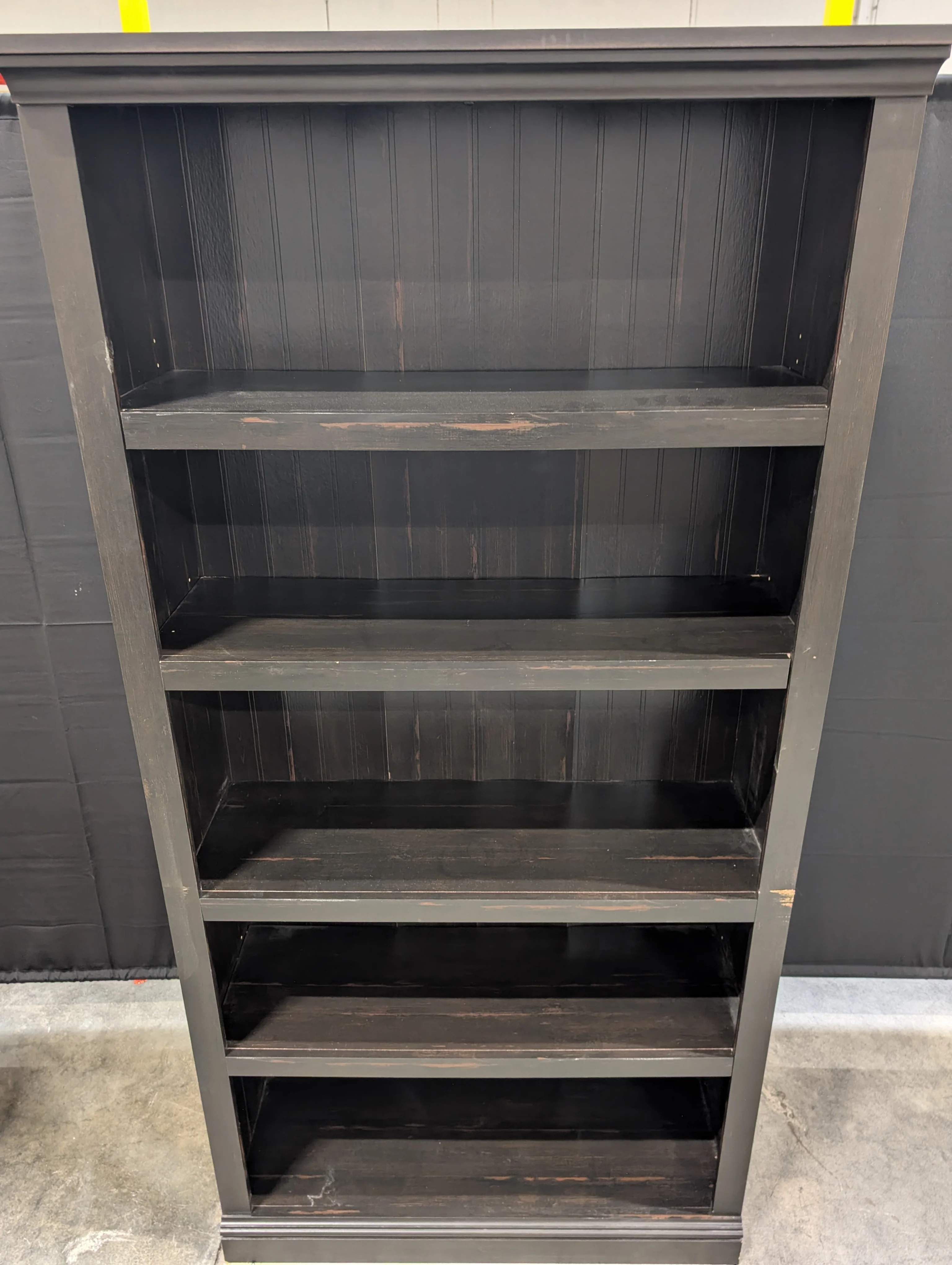 Tall Dark Wood Finish Multi-Shelf Bookcase Storage Unit - Image 8