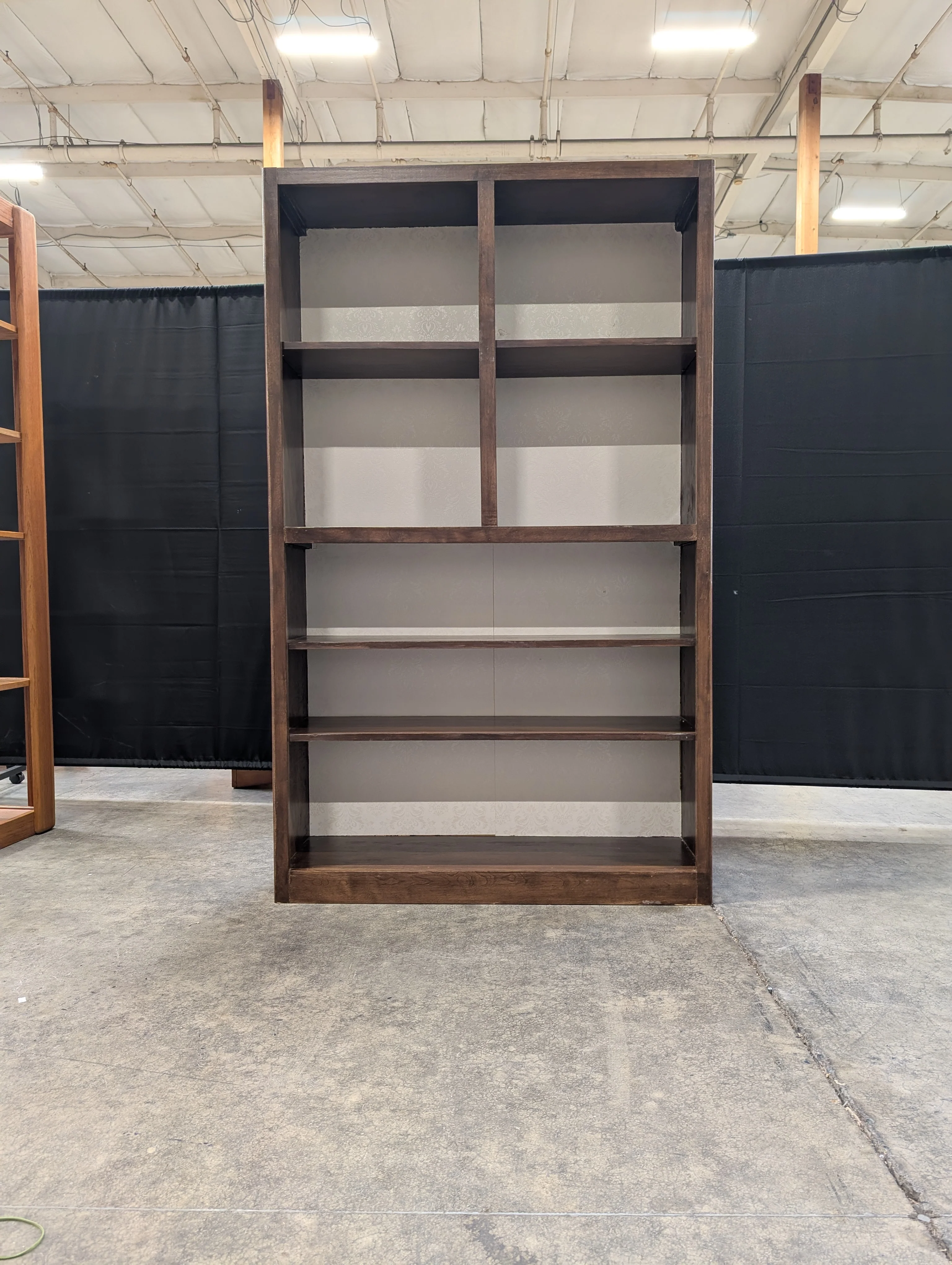 Tall Dark Wood Multi-Shelf Bookcase