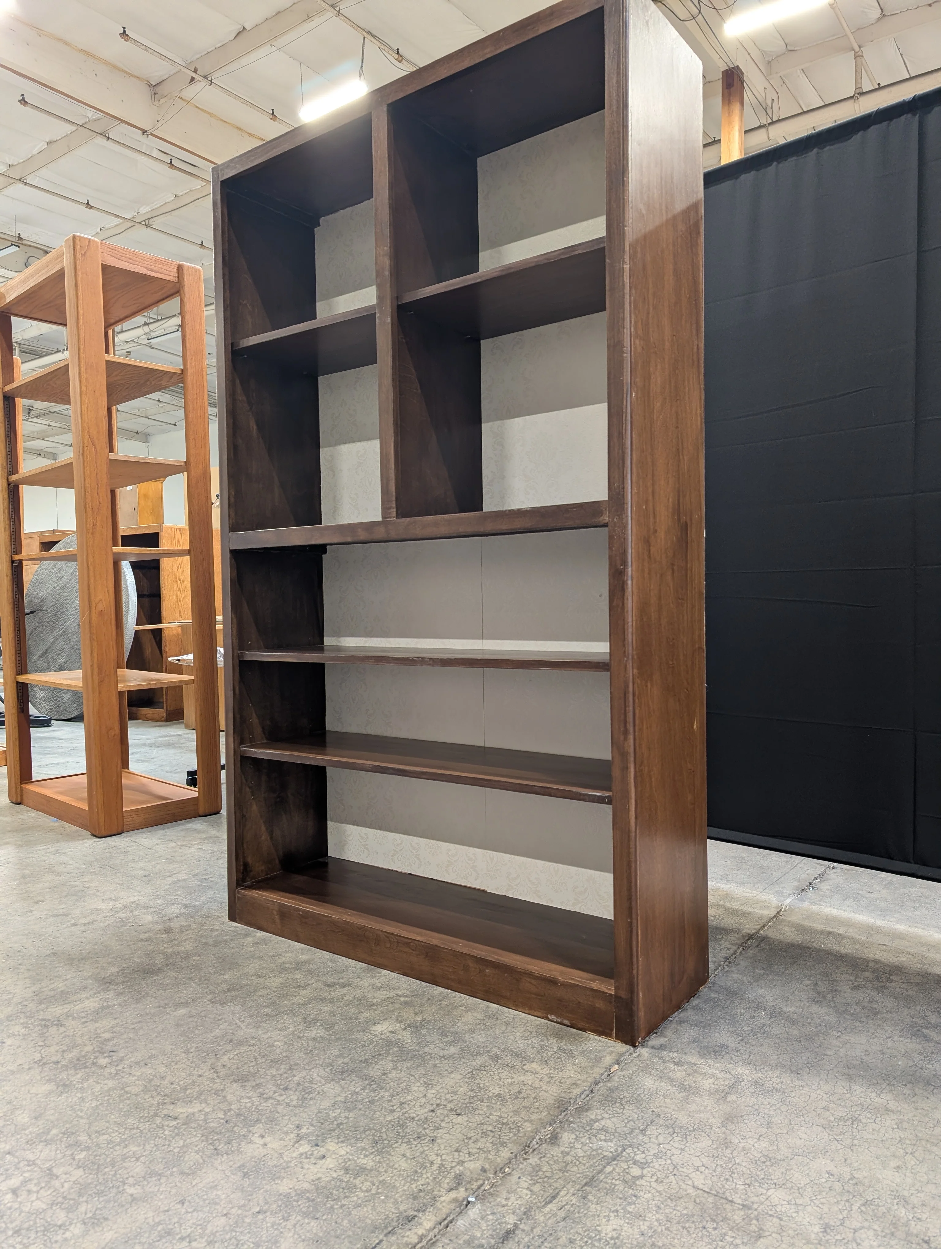 Tall Dark Wood Multi-Shelf Bookcase - Image 3