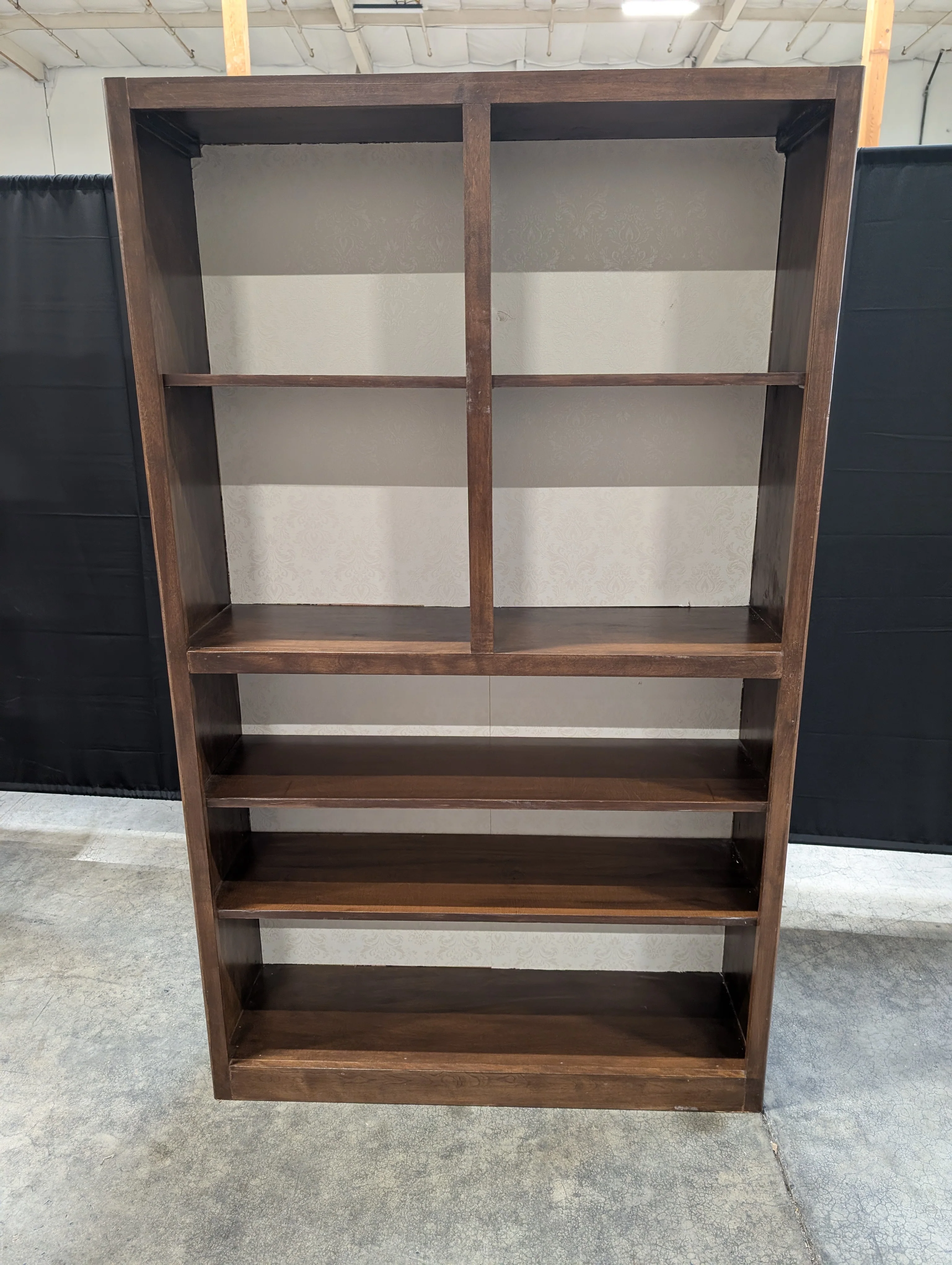 Tall Dark Wood Multi-Shelf Bookcase - Image 4