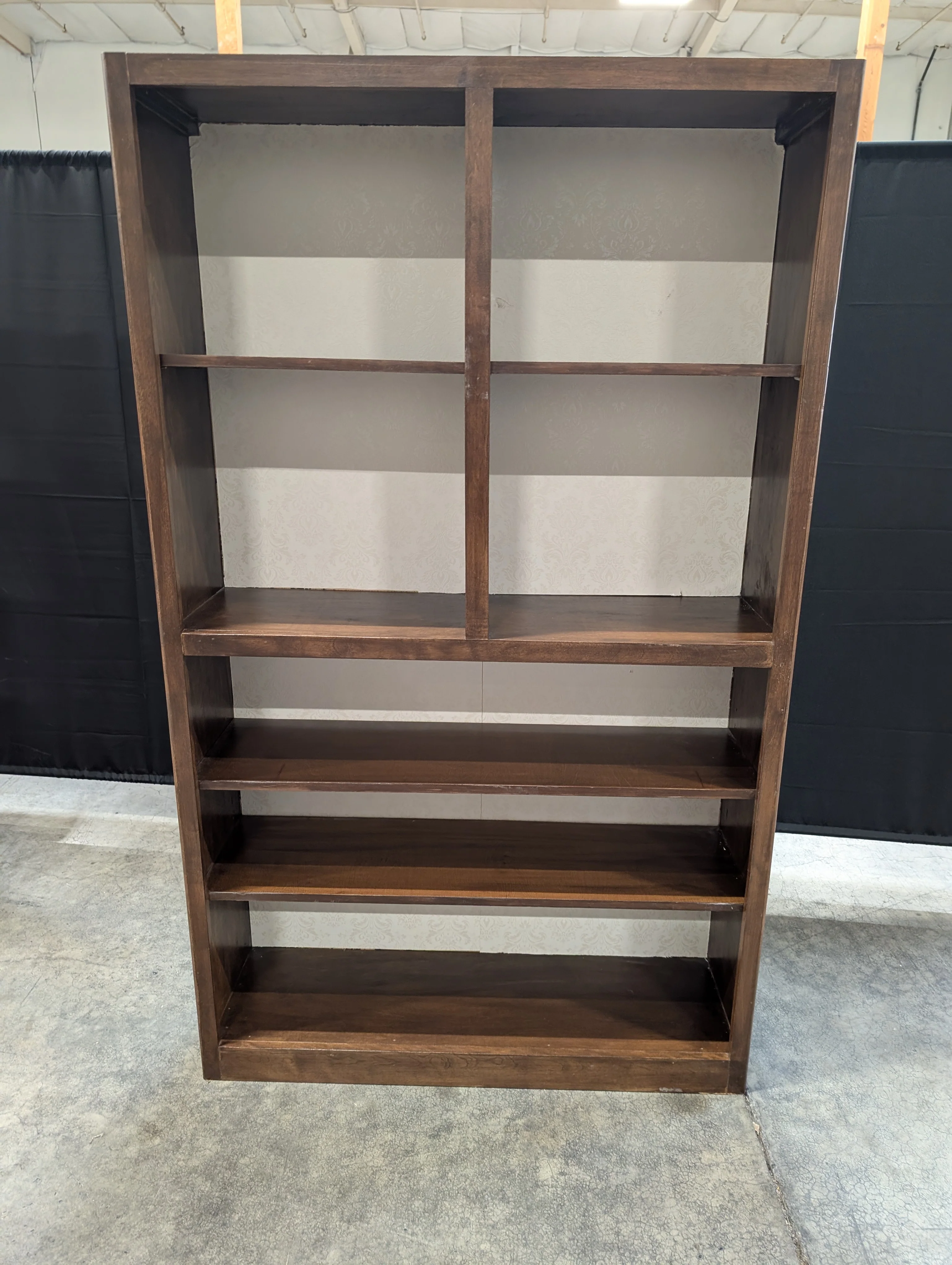 Tall Dark Wood Multi-Shelf Bookcase - Image 5