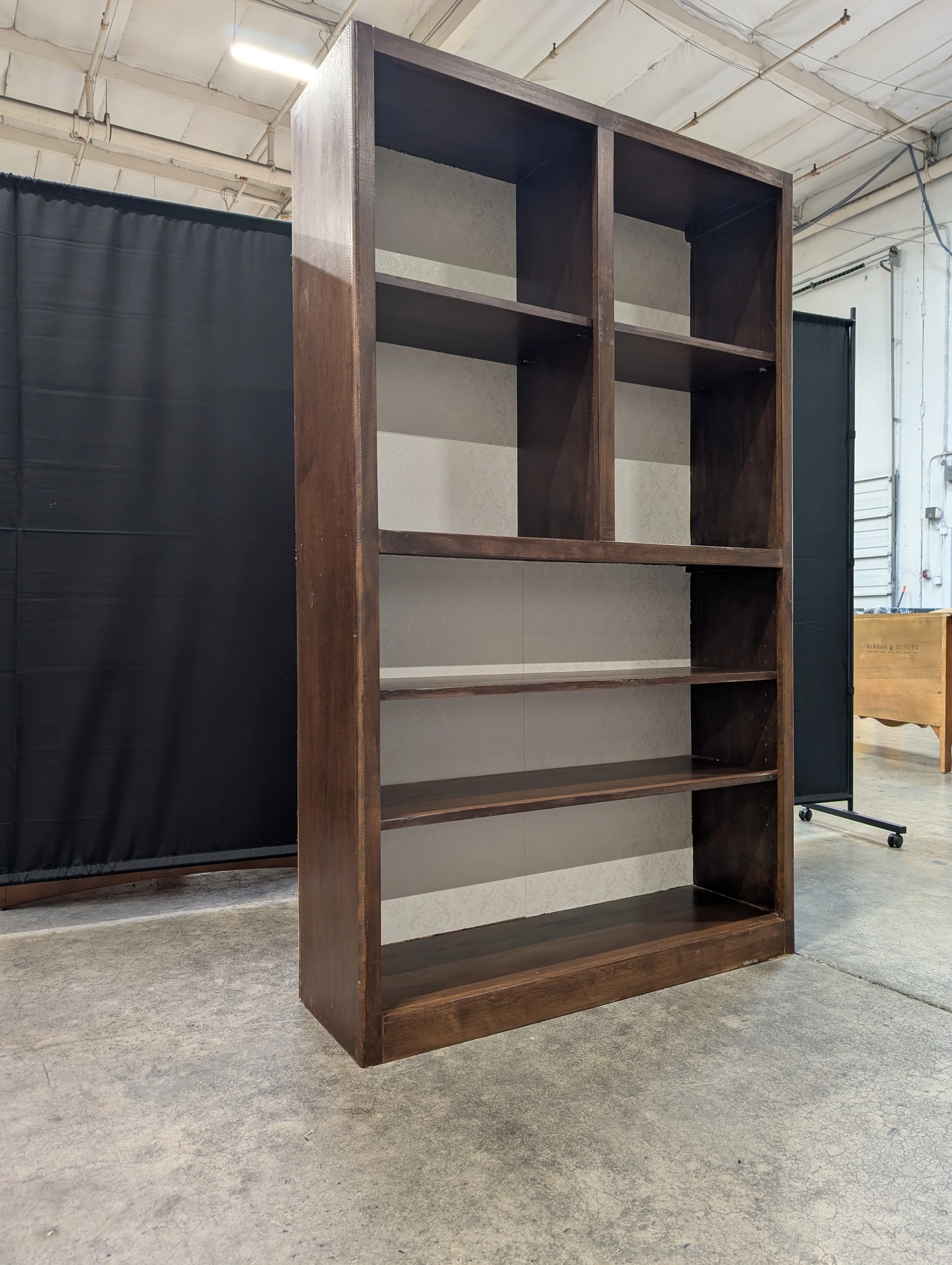 Tall Dark Wood Multi-Shelf Bookcase - Image 6