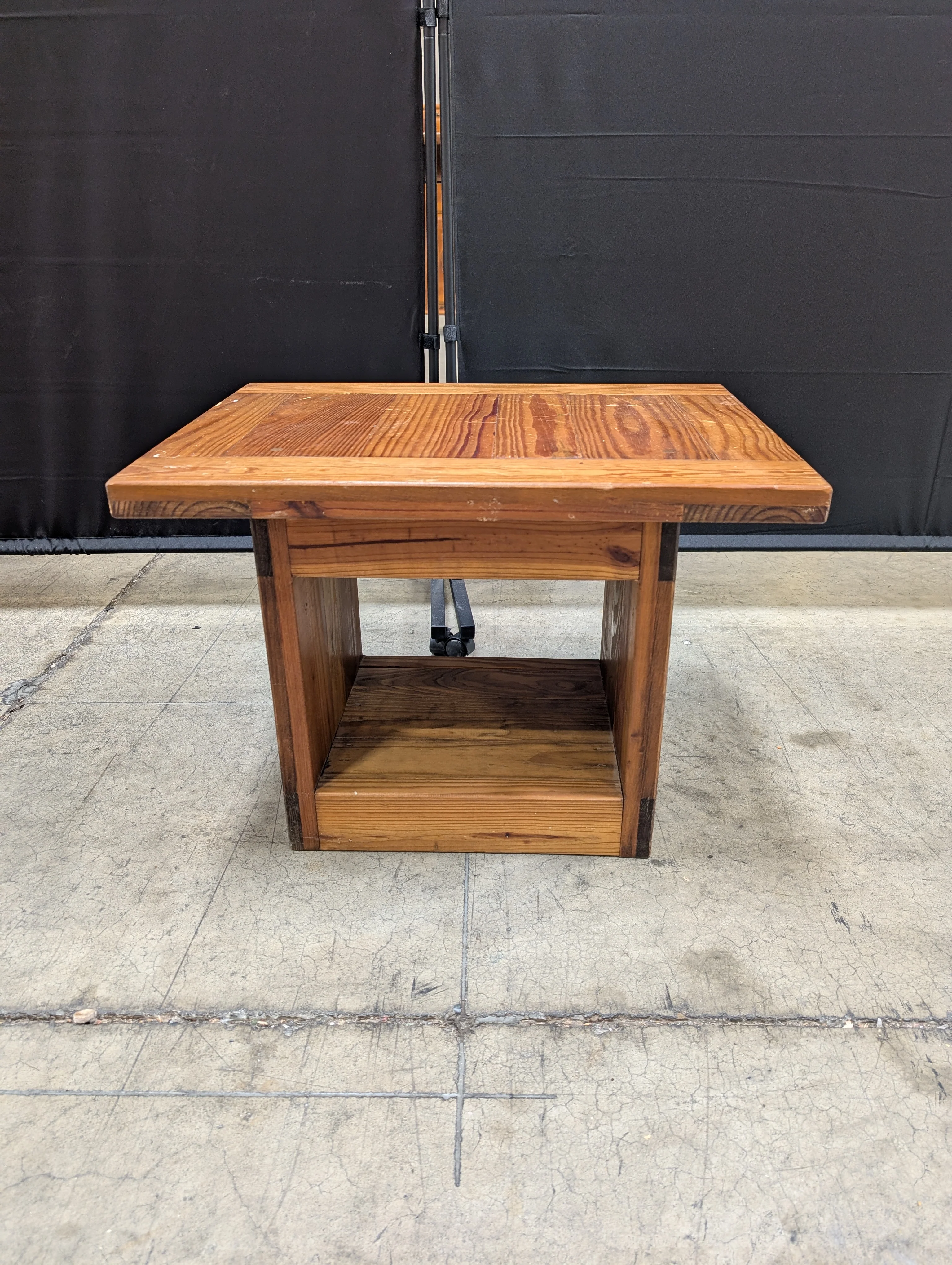 Rustic Wood Side Table with Lower Shelf - Image 2