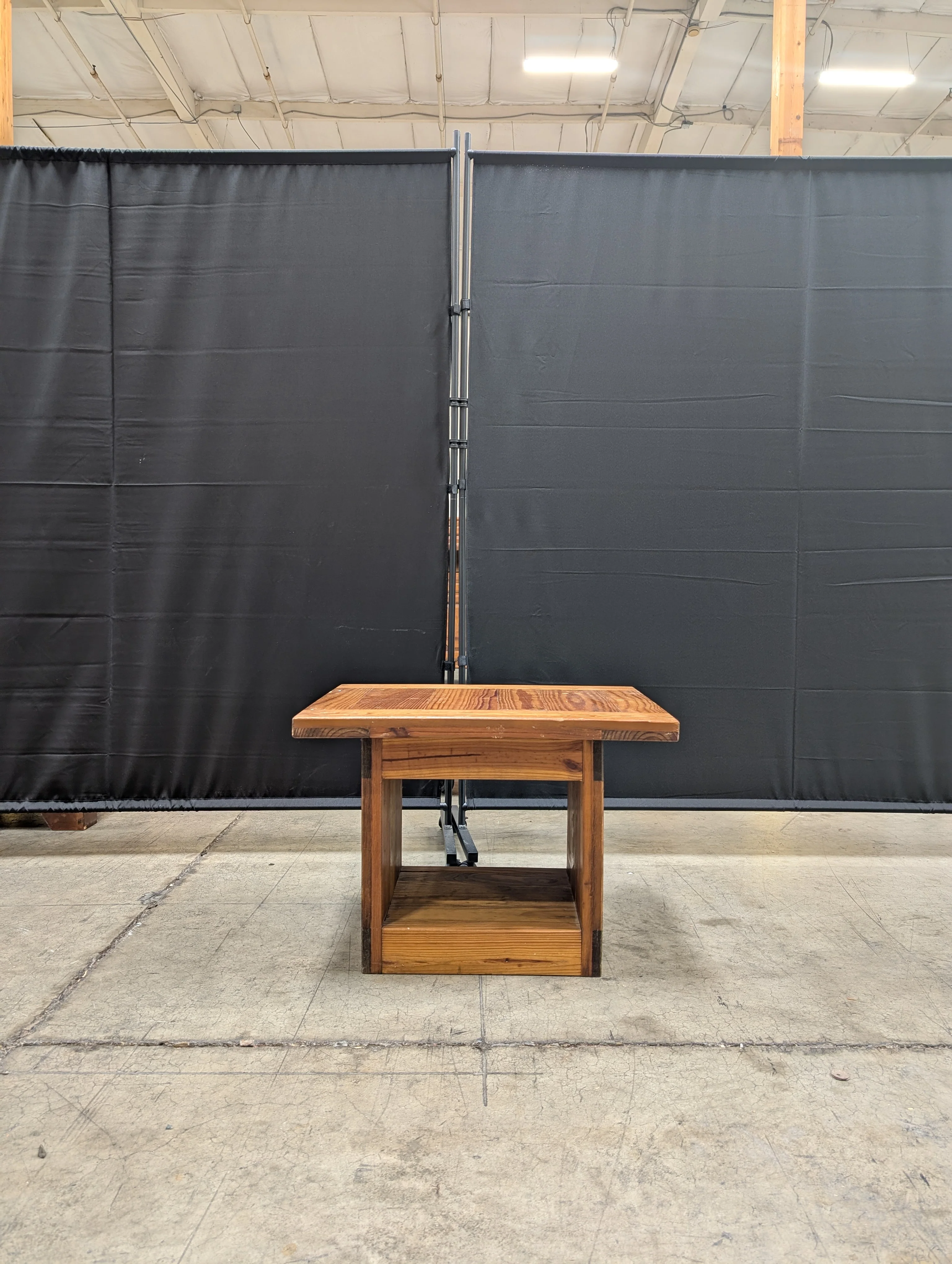 Rustic Wood Side Table with Lower Shelf - Image 4