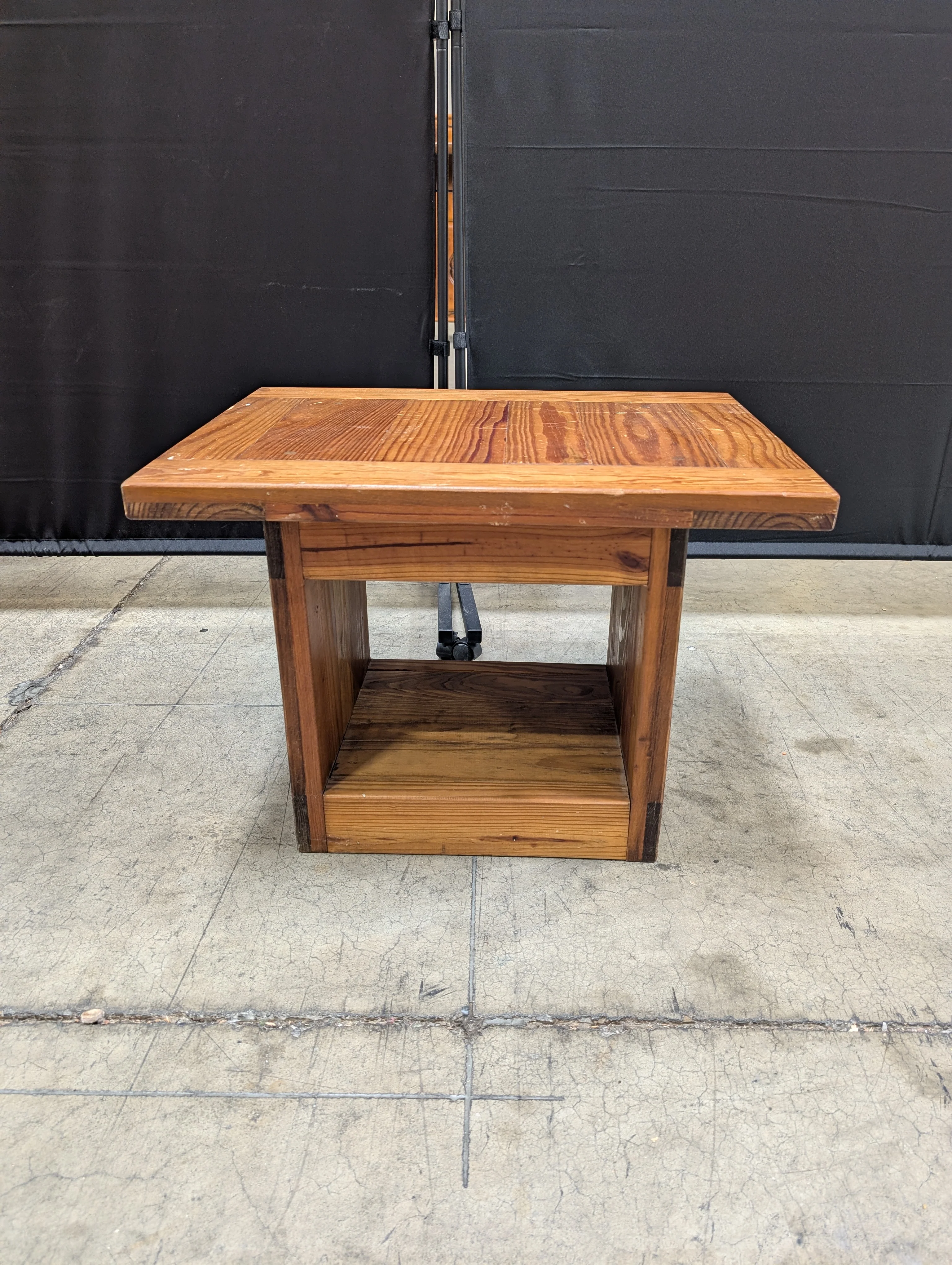 Rustic Wood Side Table with Lower Shelf - Image 8