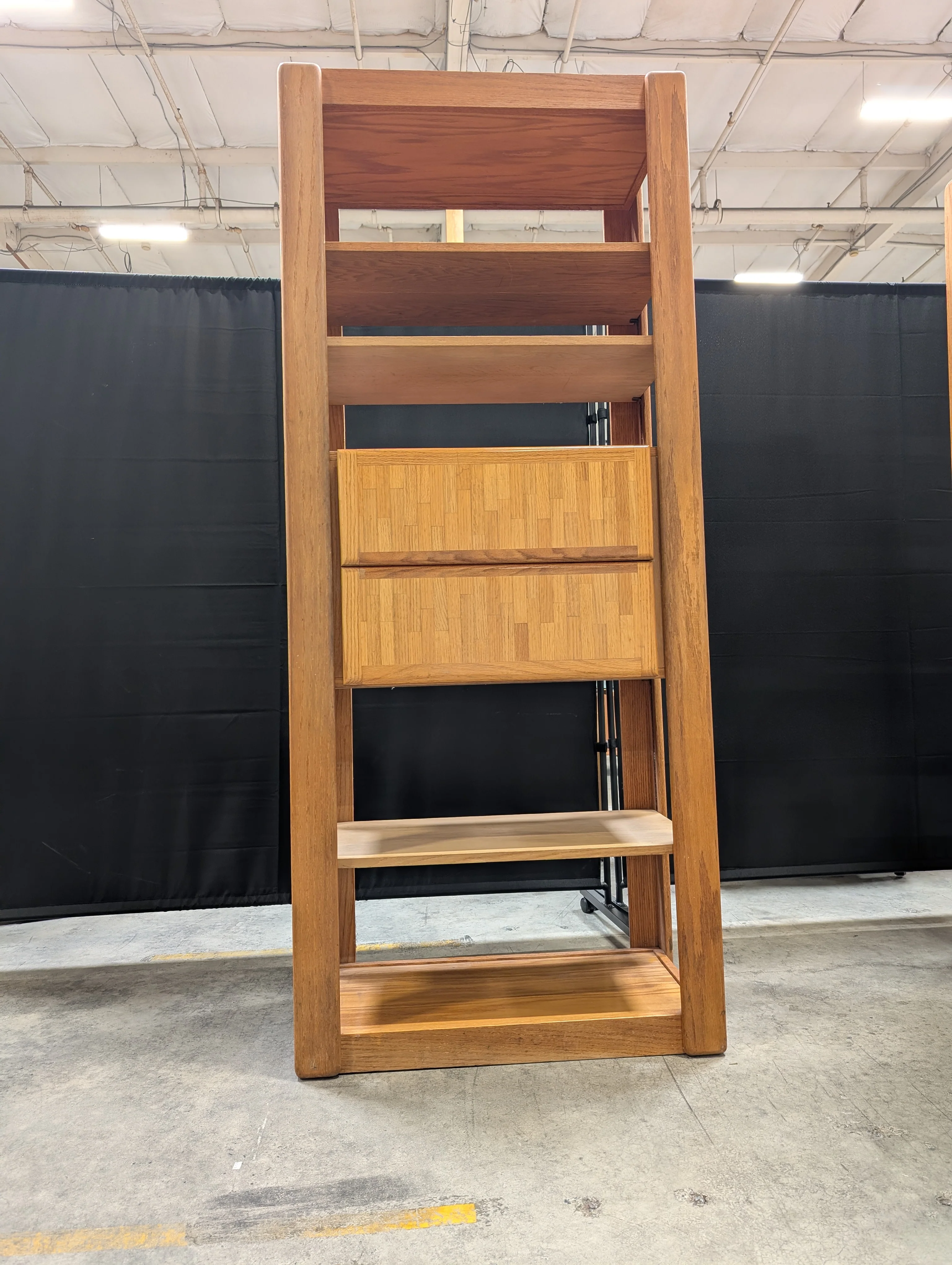 Versatile Timber Bookcase with Integrated Storage Drawers - Image 3