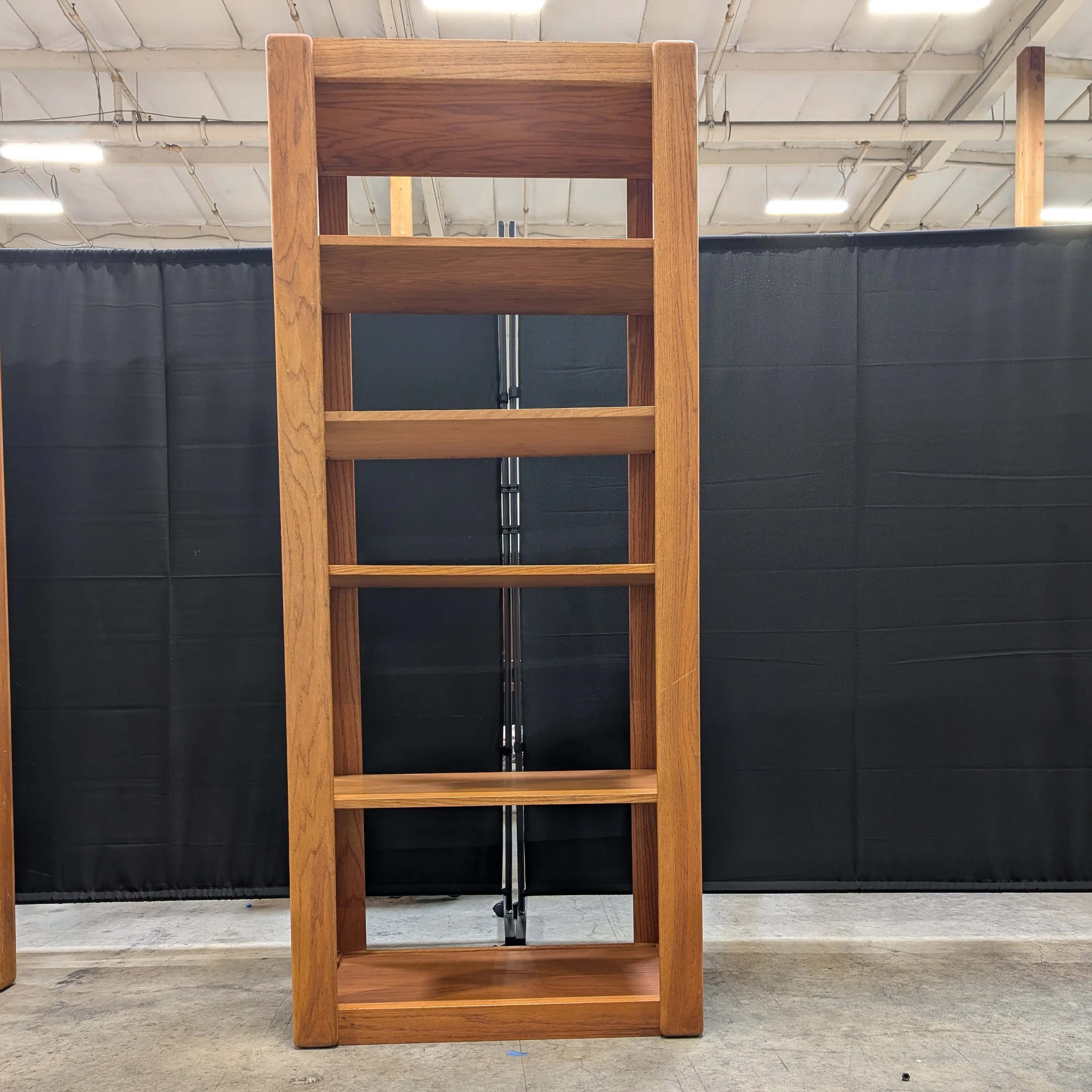 Mid-Century Style Angled Wood Bookshelf Display Unit