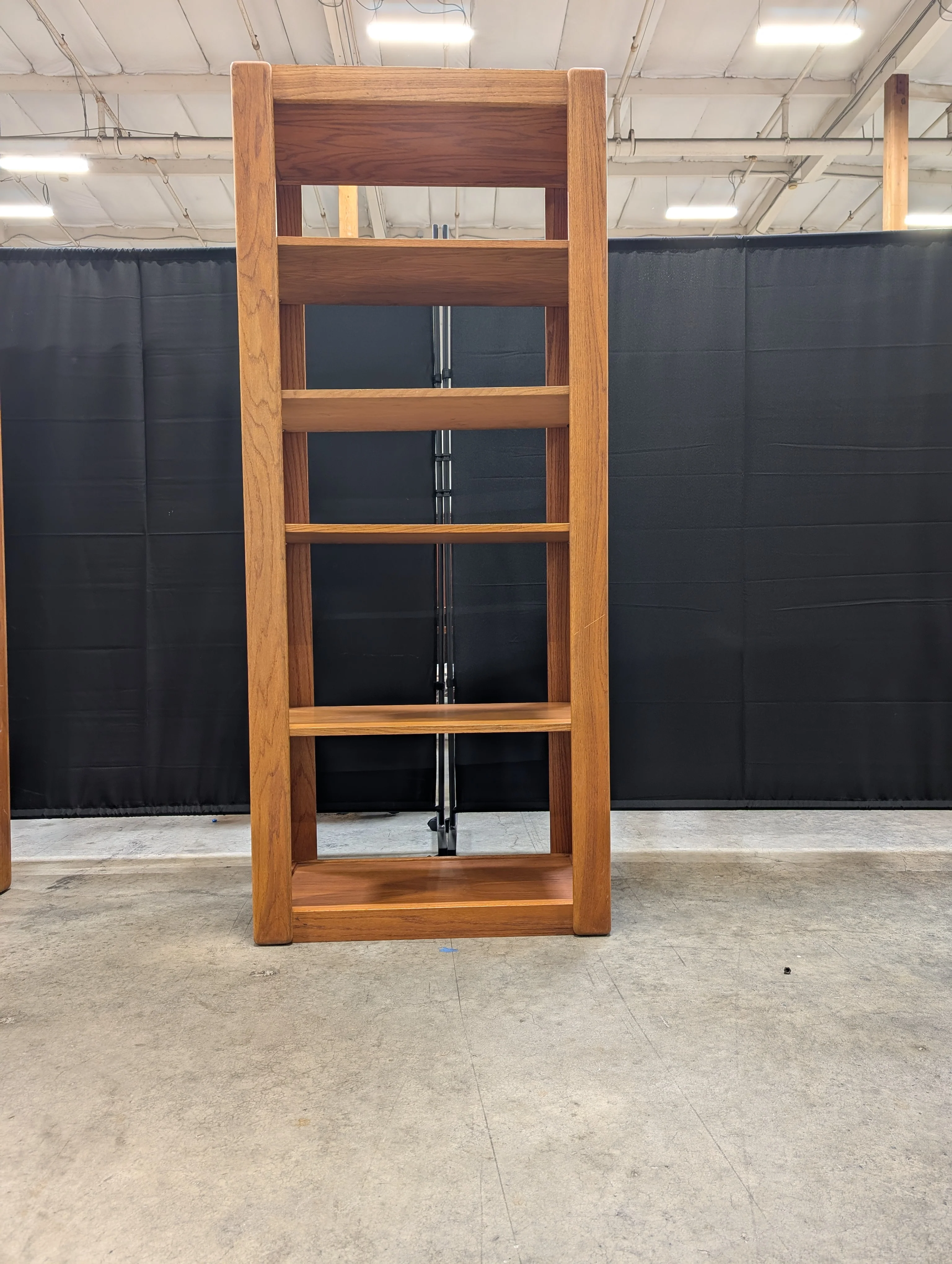 Mid-Century Style Angled Wood Bookshelf Display Unit - Image 2