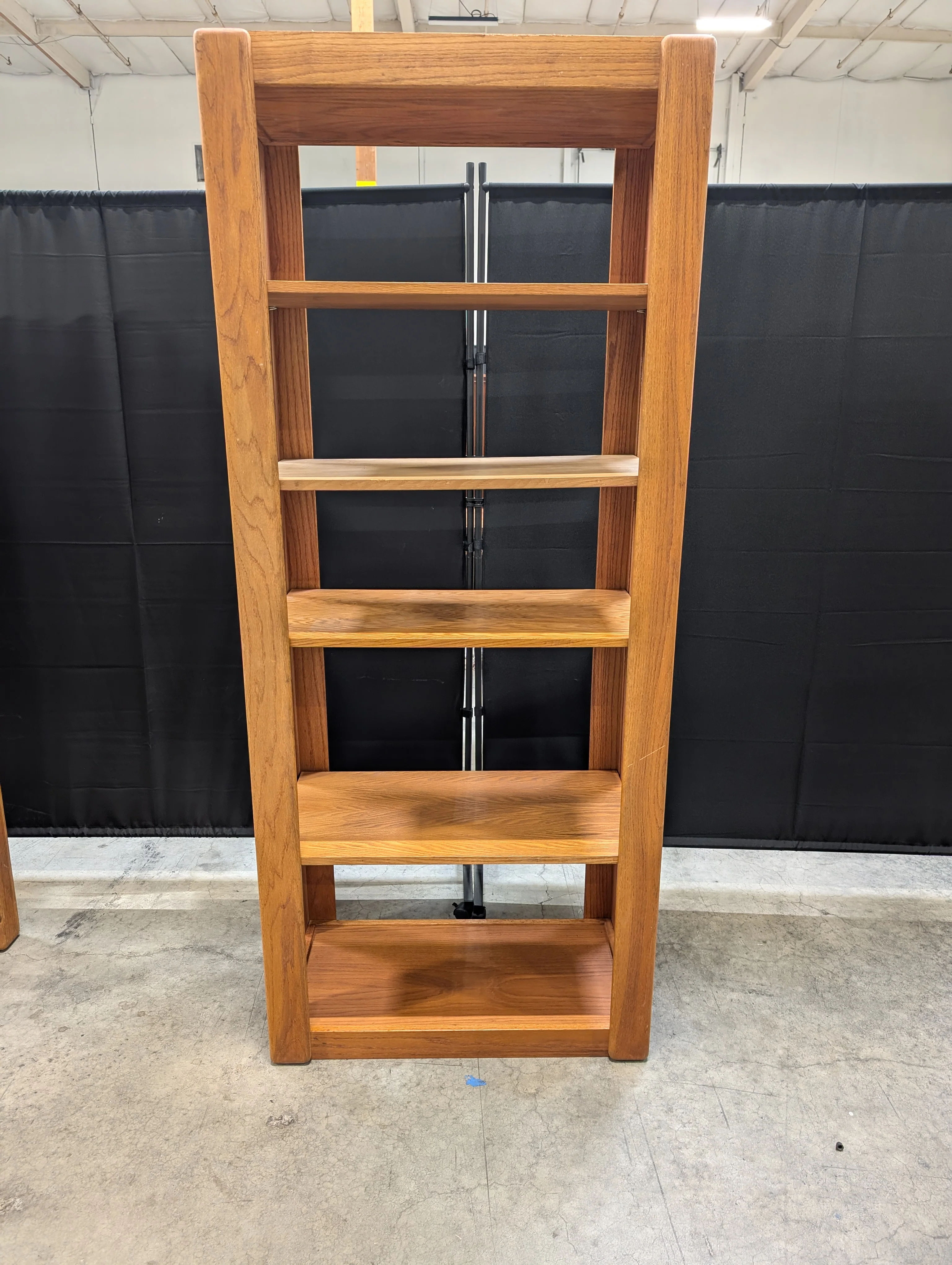 Mid-Century Style Angled Wood Bookshelf Display Unit - Image 3