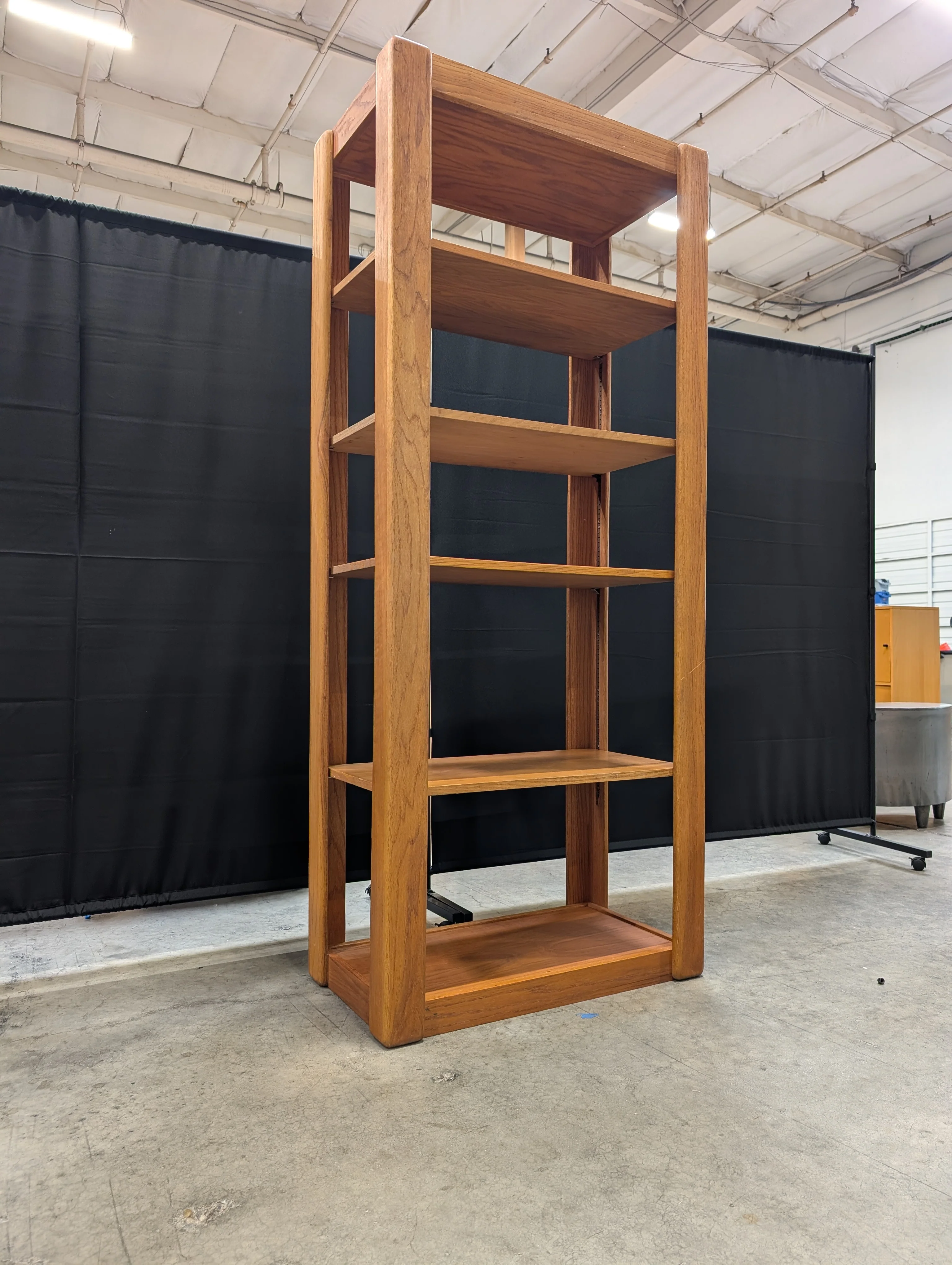 Mid-Century Style Angled Wood Bookshelf Display Unit - Image 5
